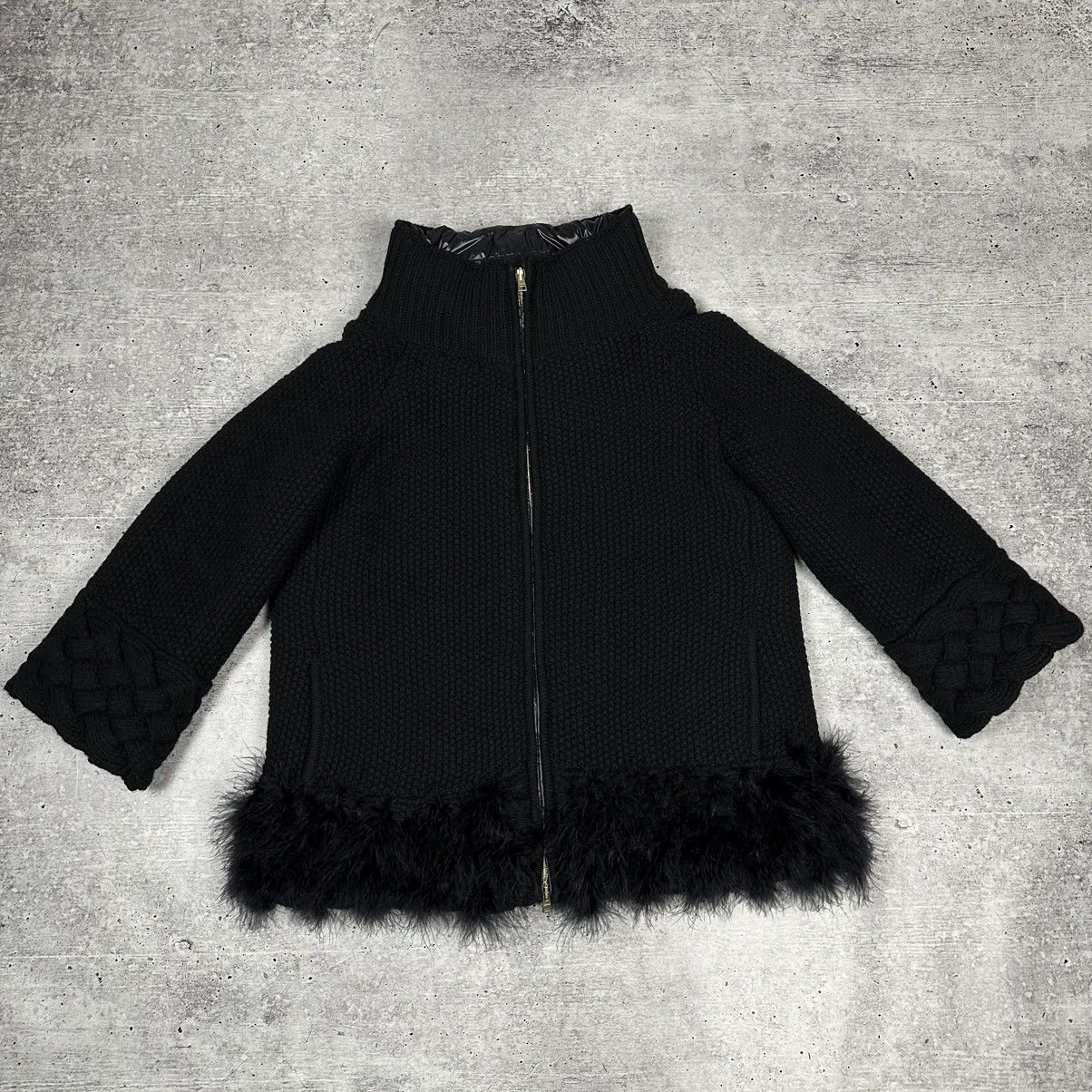 Designer × Herno HERNO Knitted Wool Down Jacket Feathers The Cuff Black Size M / US 6-8 / IT 42-44 - 2 Thumbnail