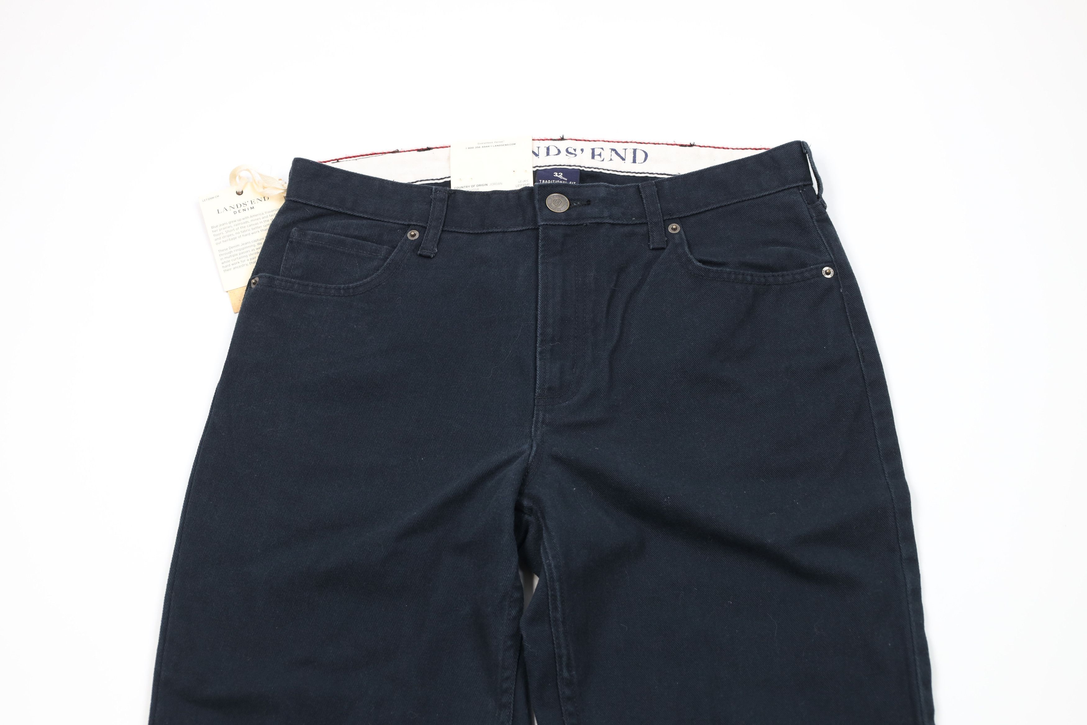 Lands' End Deadstock Vintage Lands End Tapered Leg Denim Jeans Black Size US 32 / EU 48 - 2 Thumbnail