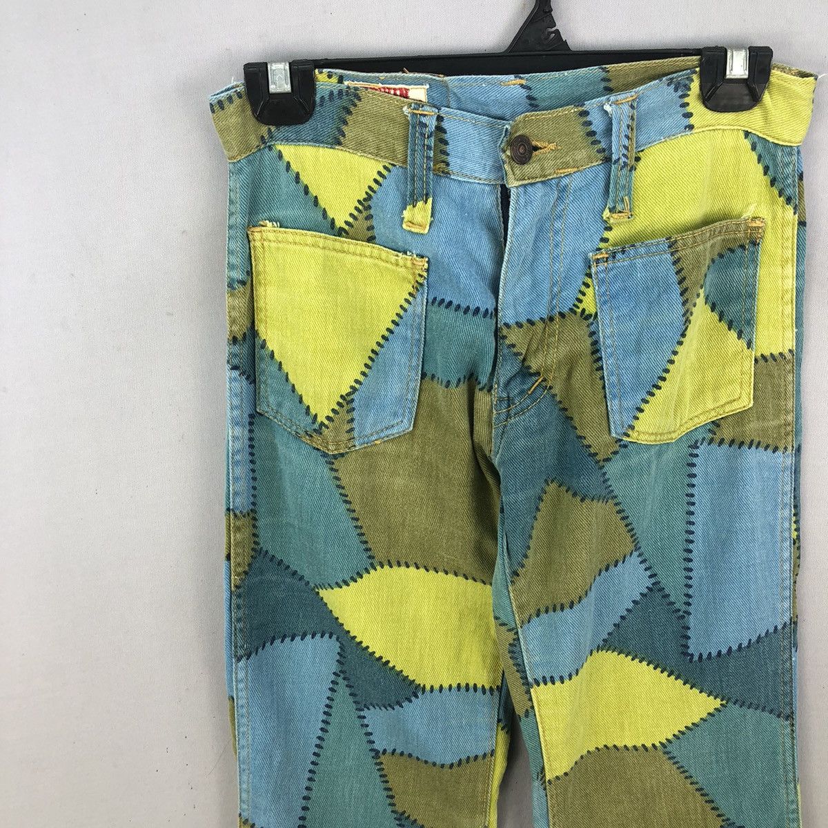 Kapital Vintage 1970s Edwin Patchwork AOP Bell Bottom Pants Size US 28 / EU 44 - 2 Thumbnail