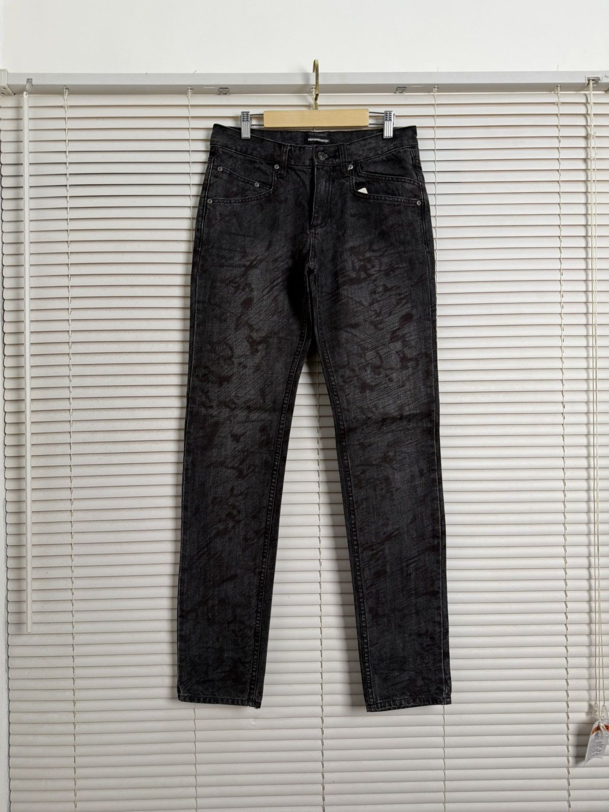 semantic design patterned denim pants