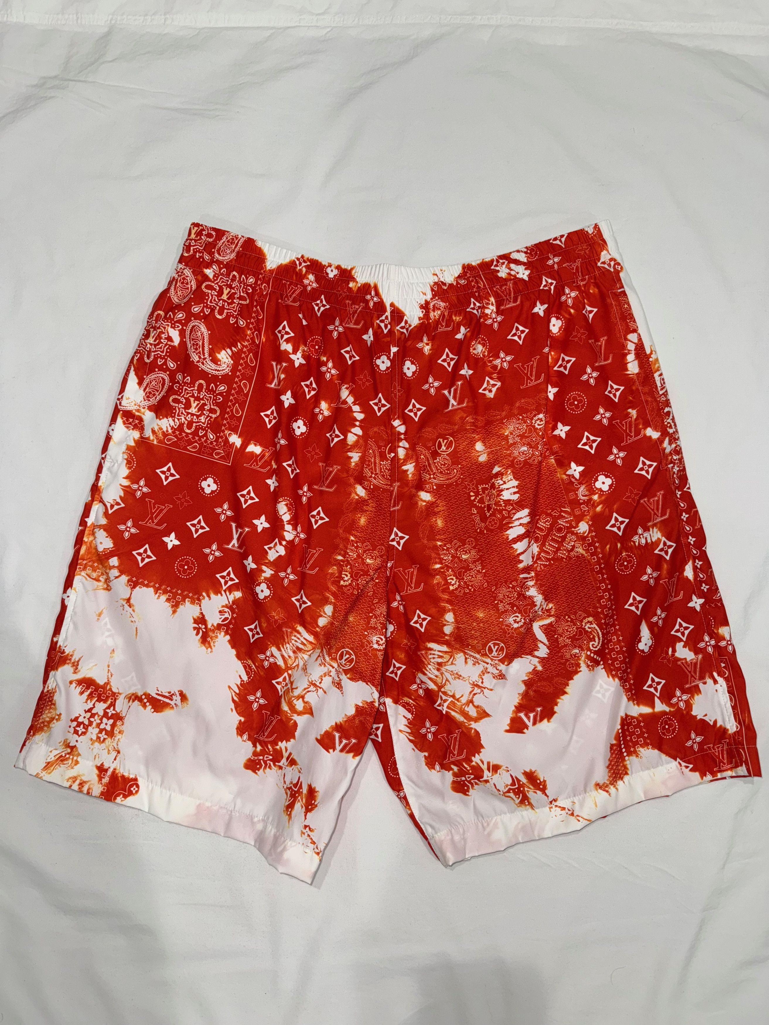 Louis Vuitton Bandana Orange LV Monogram Swim Board Shorts L