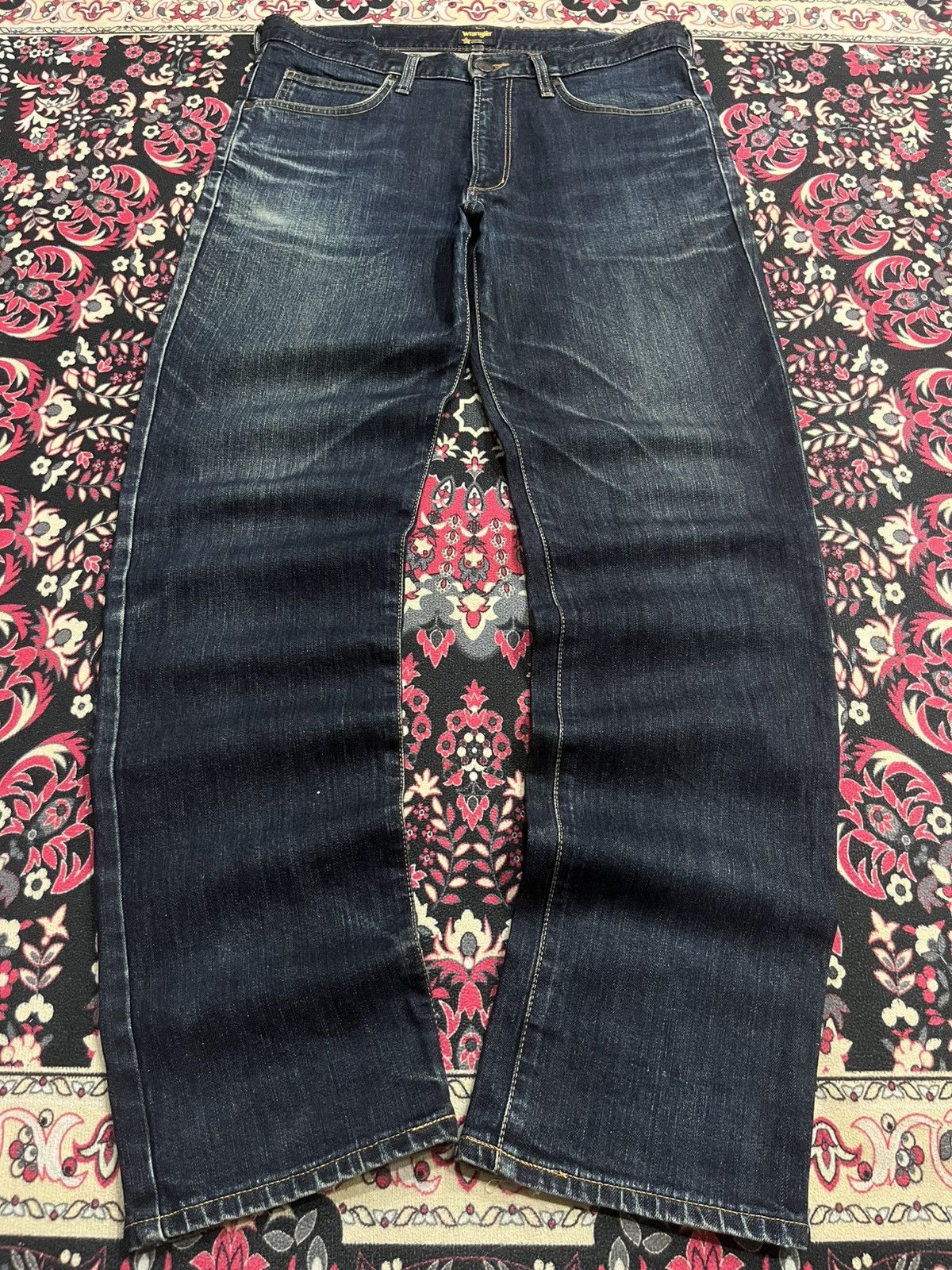 Wrangler Vintage Wrangler Dark Blue Washed Straight Leg Jeans Size US 33 - 1 Thumbnail