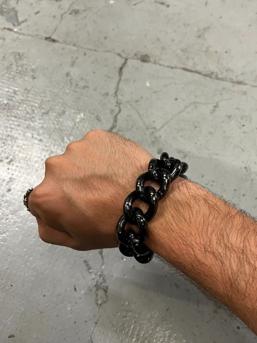 Roberto Cavalli 2000s Roberto Cavalli Large Dark Stainless Steel Bracelet Size ONE SIZE - 1 Thumbnail