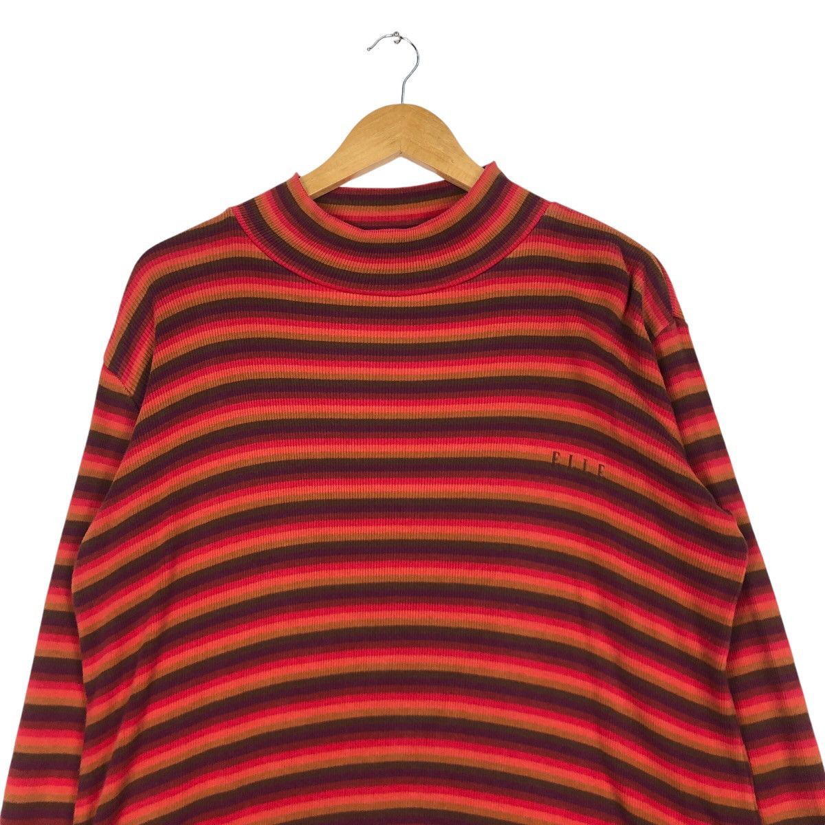 Japanese Brand × Vintage Vintage Elle Striped 90s Jumper Pullover Medium Size US M / EU 48-50 / 2 - 2 Thumbnail