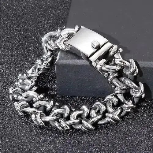 Japanese Brand Wide Cuban Chain Bracelets Size ONE SIZE - 2 Thumbnail