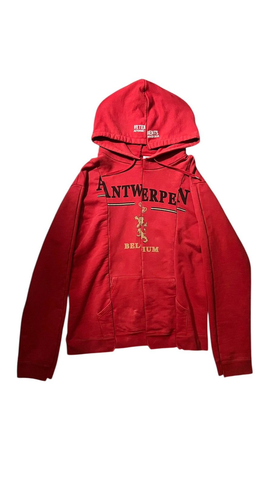 トップス VETEMENTS antwerp hoodie Vetement Men's Black Antwerpen Cut up Hooded Deconstructed