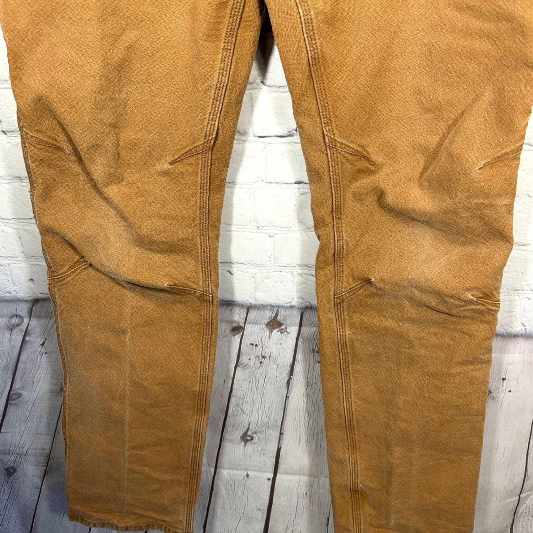 Carhartt VINTAGE Carhartt Mens Double Front Duck Canvas Carpenter Work Pants Brown 36x36 BN3339-M Size US 36 / EU 52 - 2 Thumbnail