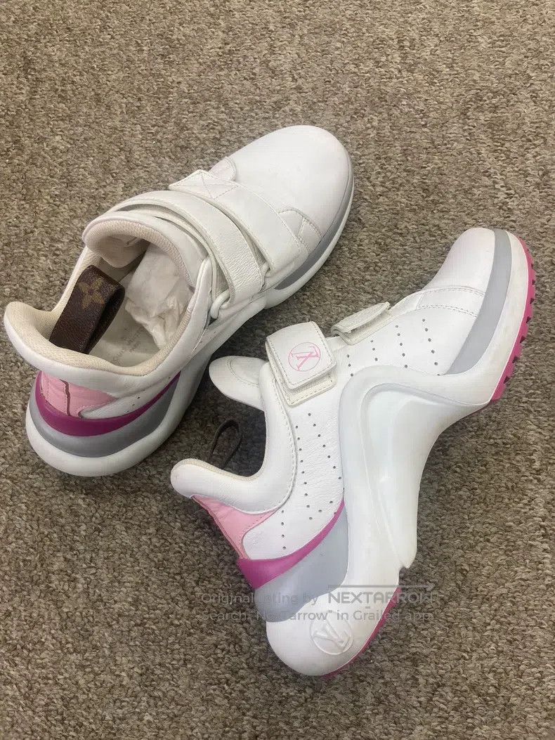 Louis Vuitton Louis Vuitton White Leather Velcro Dad Shoes Size US 6.5 / IT 36.5 - 3 Thumbnail