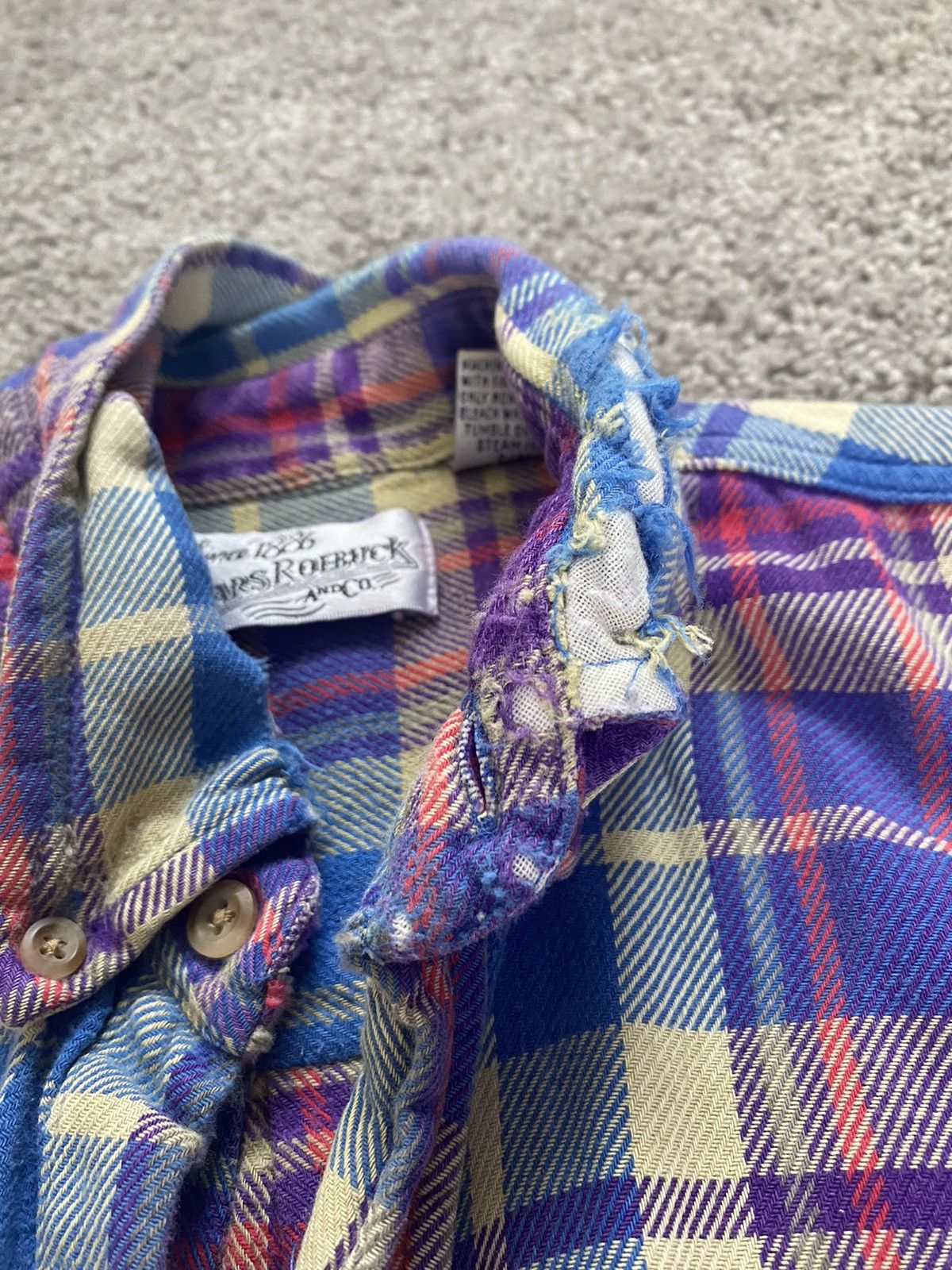 Flannel × Japanese Brand × Vintage Vintage Distressed Cropped Flannel Shirt Size US M / EU 48-50 / 2 - 10 Thumbnail
