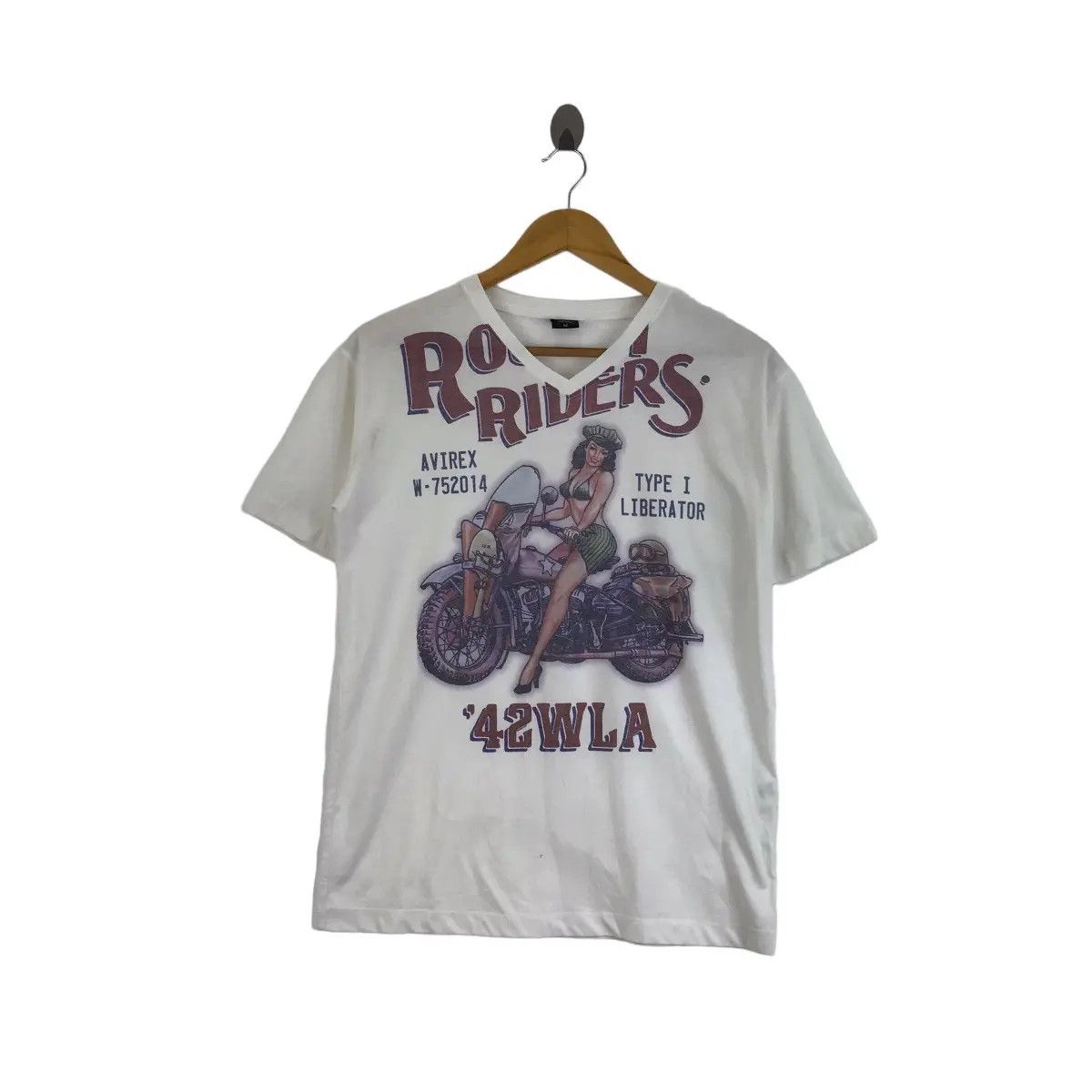 Avirex Vtg AVIREX USA 42WLA Type 1 Liberator Road Riders Tee Shirt Size US M / EU 48-50 / 2 - 1 Thumbnail