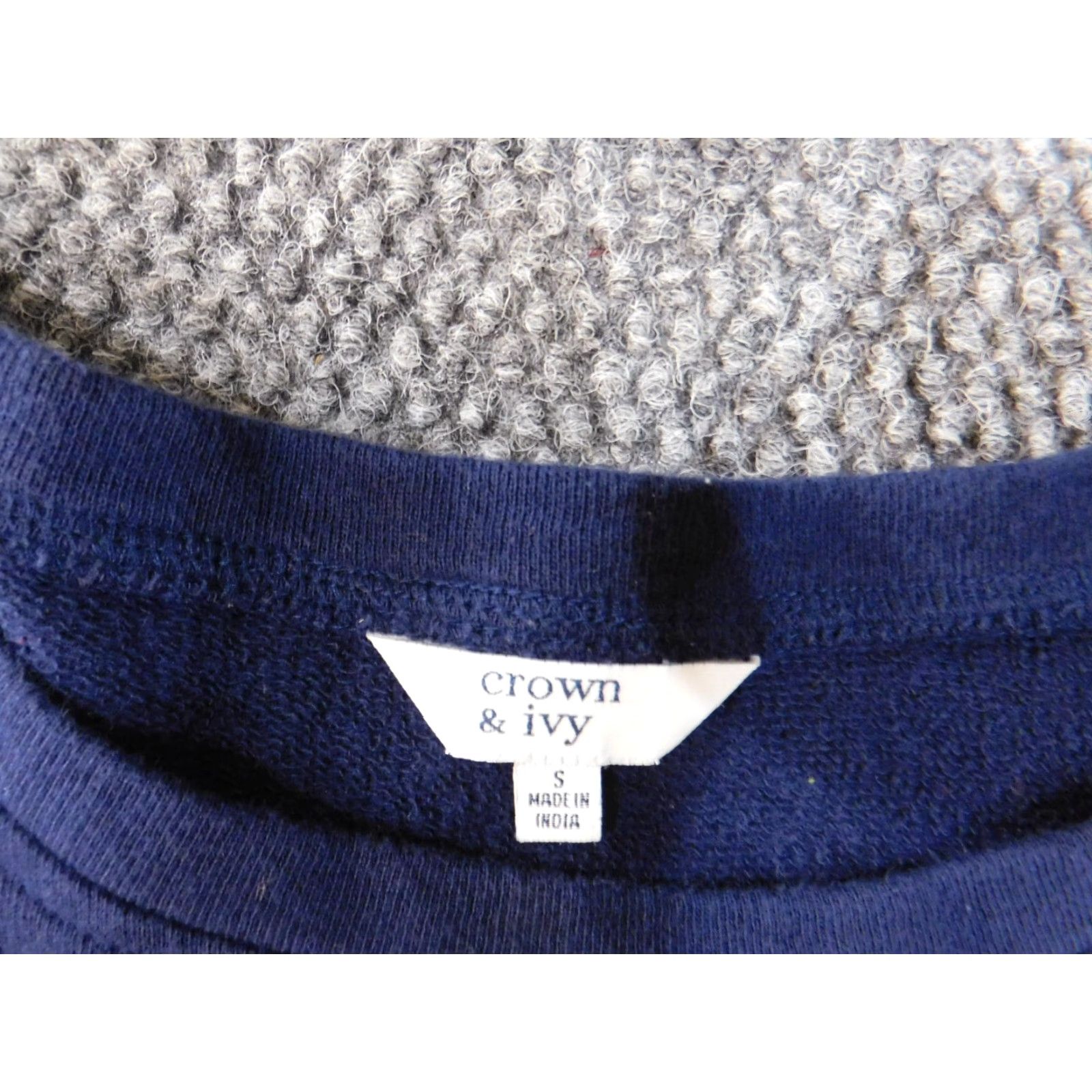 Vintage Crown & Ivy Sweater Small Blue Womens Pullover Crew Neck Dolman Sleeve Knit Cotton Logo Button Size S / US 4 / IT 40 - 6 Thumbnail