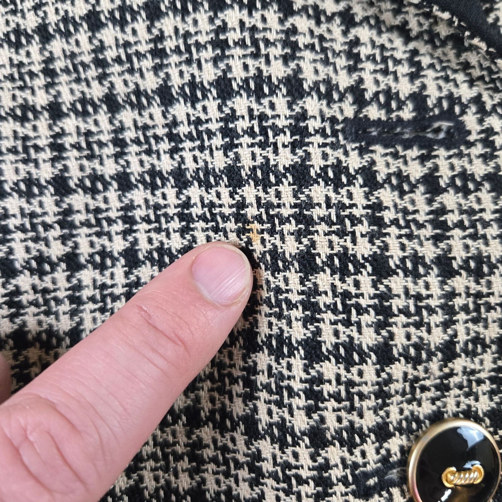 Vintage Vintage Houndstooth Tweed Blazer Jacket Size 12 Size XL / US 12-14 / IT 48-50 - 6 Thumbnail