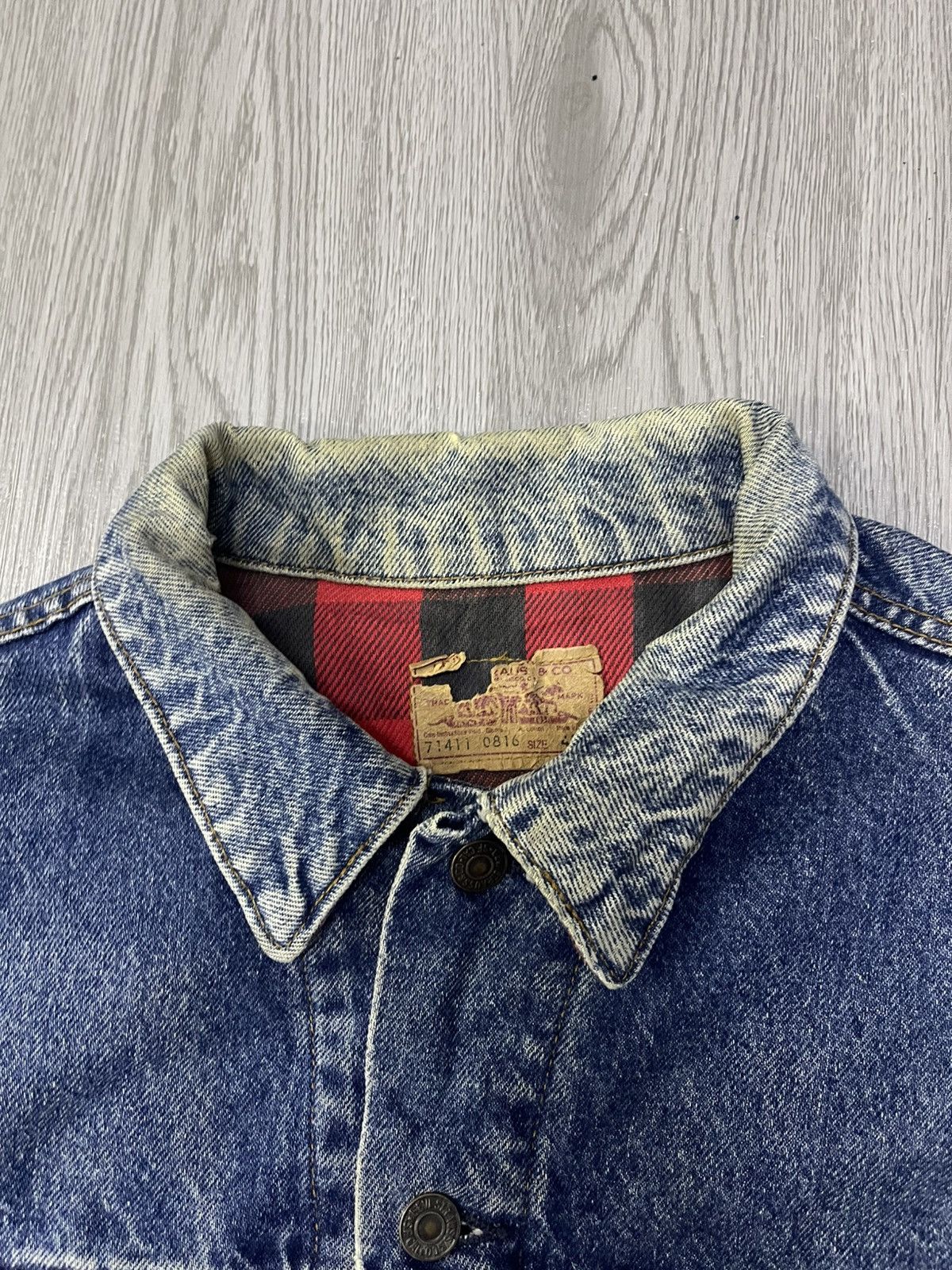 Levi's Vintage Clothing 80s LEVIS 71411 0816 TRUCKER BLANKET DENIM Size US L / EU 52-54 / 3 - 8 Thumbnail