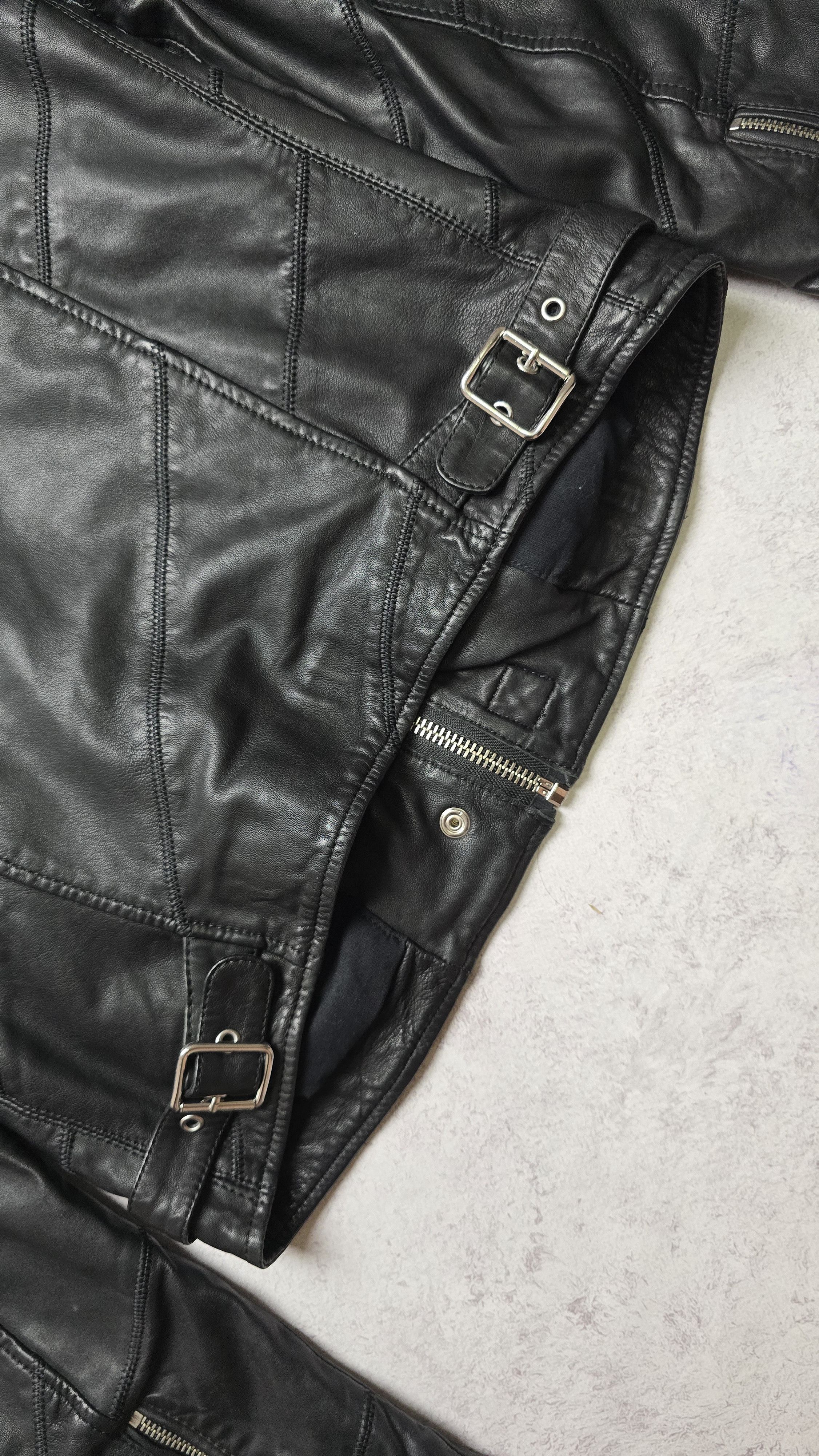 Diesel L-ARENA-A Flight Bomber motorcycle Leather Black Jacket Size M / US 6-8 / IT 42-44 - 7 Thumbnail
