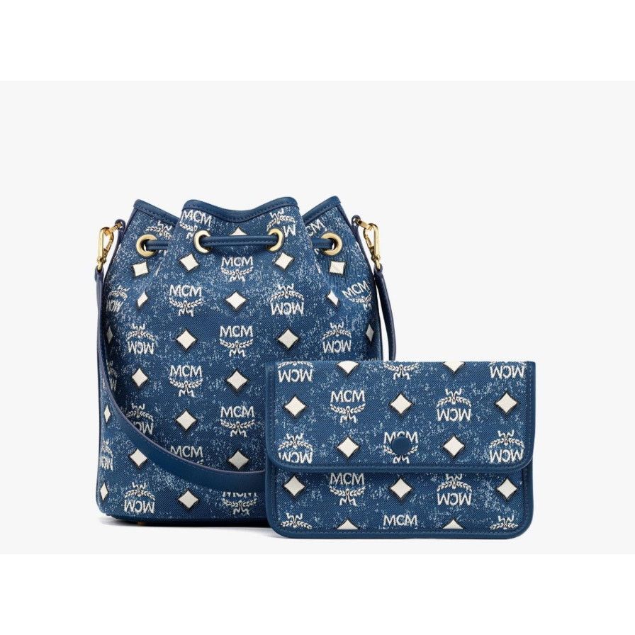MCM MCM Blue Denim Bucket shoulder bag Size ONE SIZE - 3 Thumbnail
