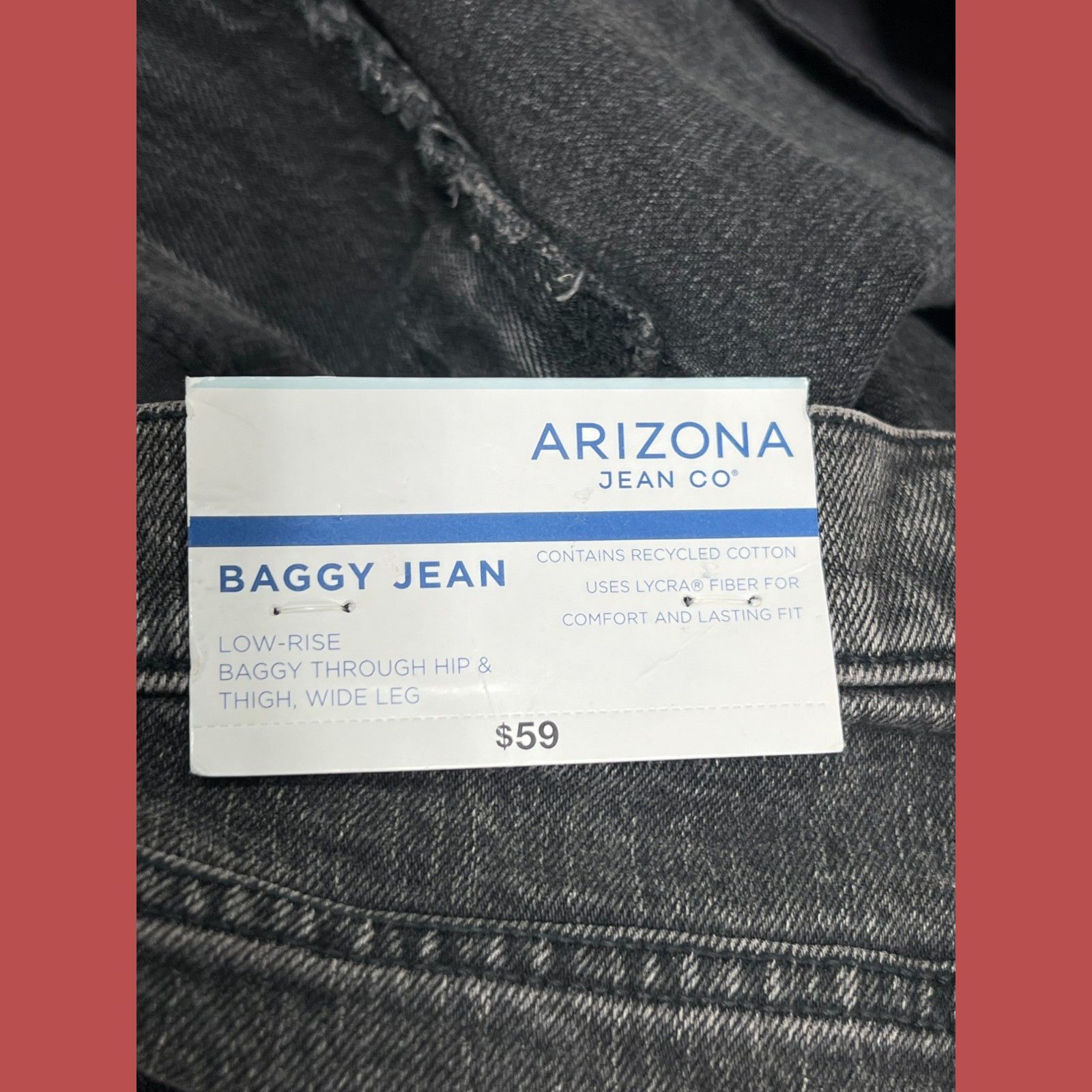 Arizona Jean Co. Arizona - Women's Low-Rise Baggy Jeans - Wide Leg - Rela Size 33" - 8 Thumbnail