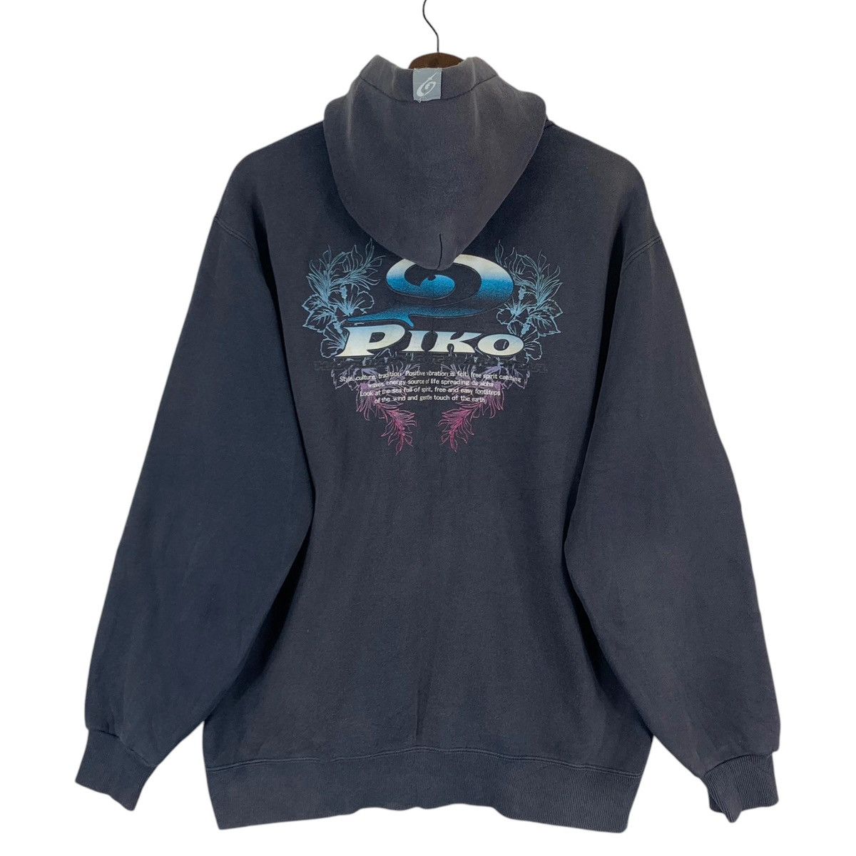 Vintage VINTAGE PIKO SURF HAWAII ZIPPER HOODIE SWEATER FADED Size US L / EU 52-54 / 3 - 1 Thumbnail