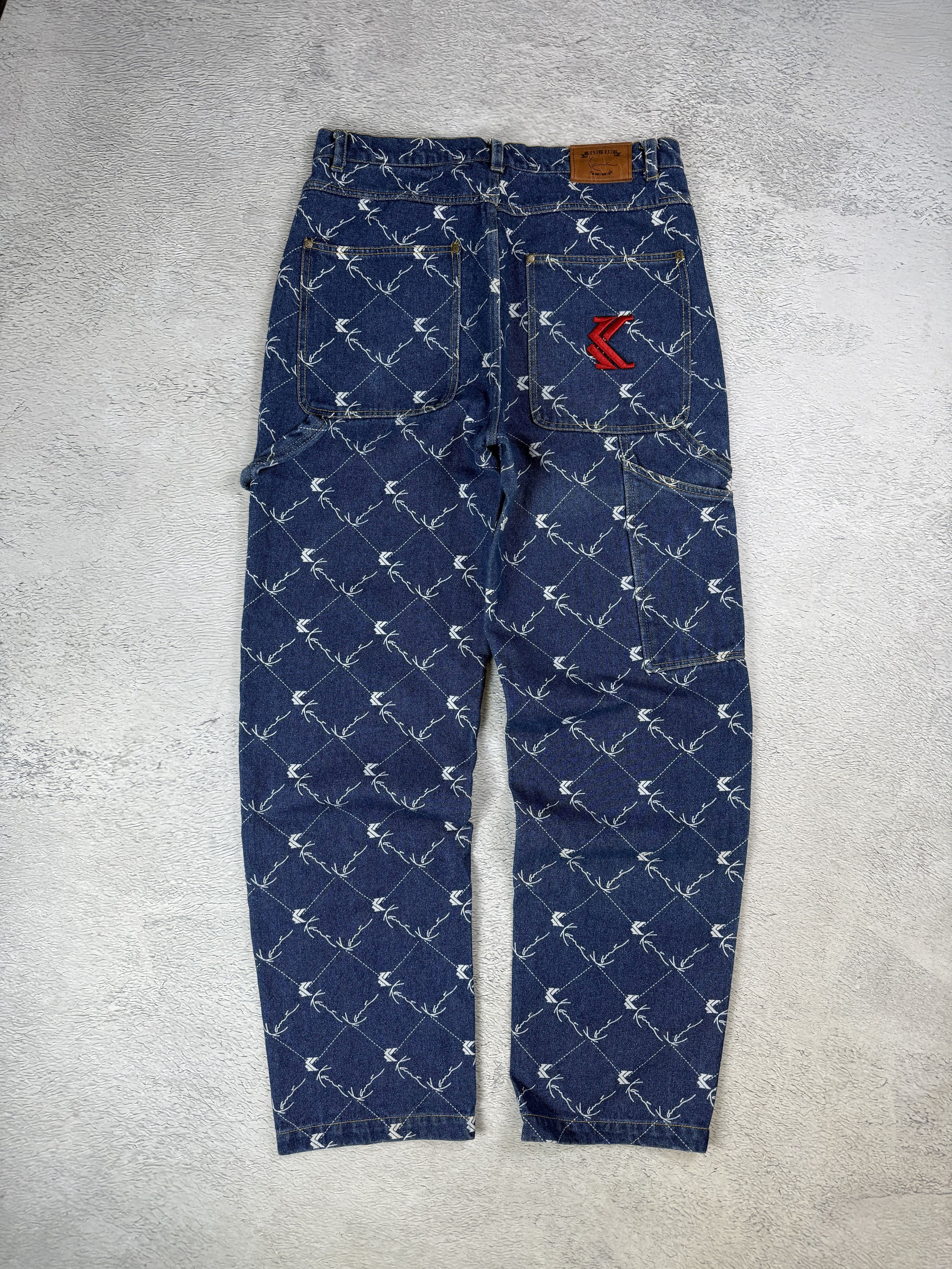 JNCO × Karl Kani Karl Kani Carpenter Monogram Jeans Workwear AOP Baggy Size US 32 / EU 48 - 5 Thumbnail