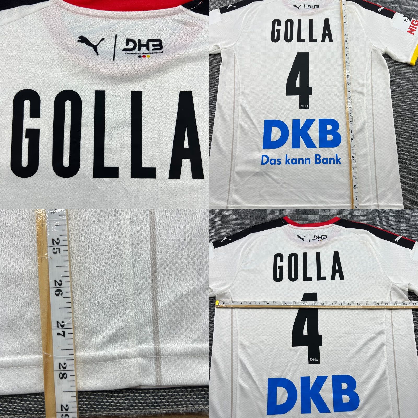 Puma DHB Germany 2021 2020 Johannes Golla Home Handball jersey Mens Large Puma Shirt Short Sleeve White Size US L / EU 52-54 / 3 - 8 Thumbnail