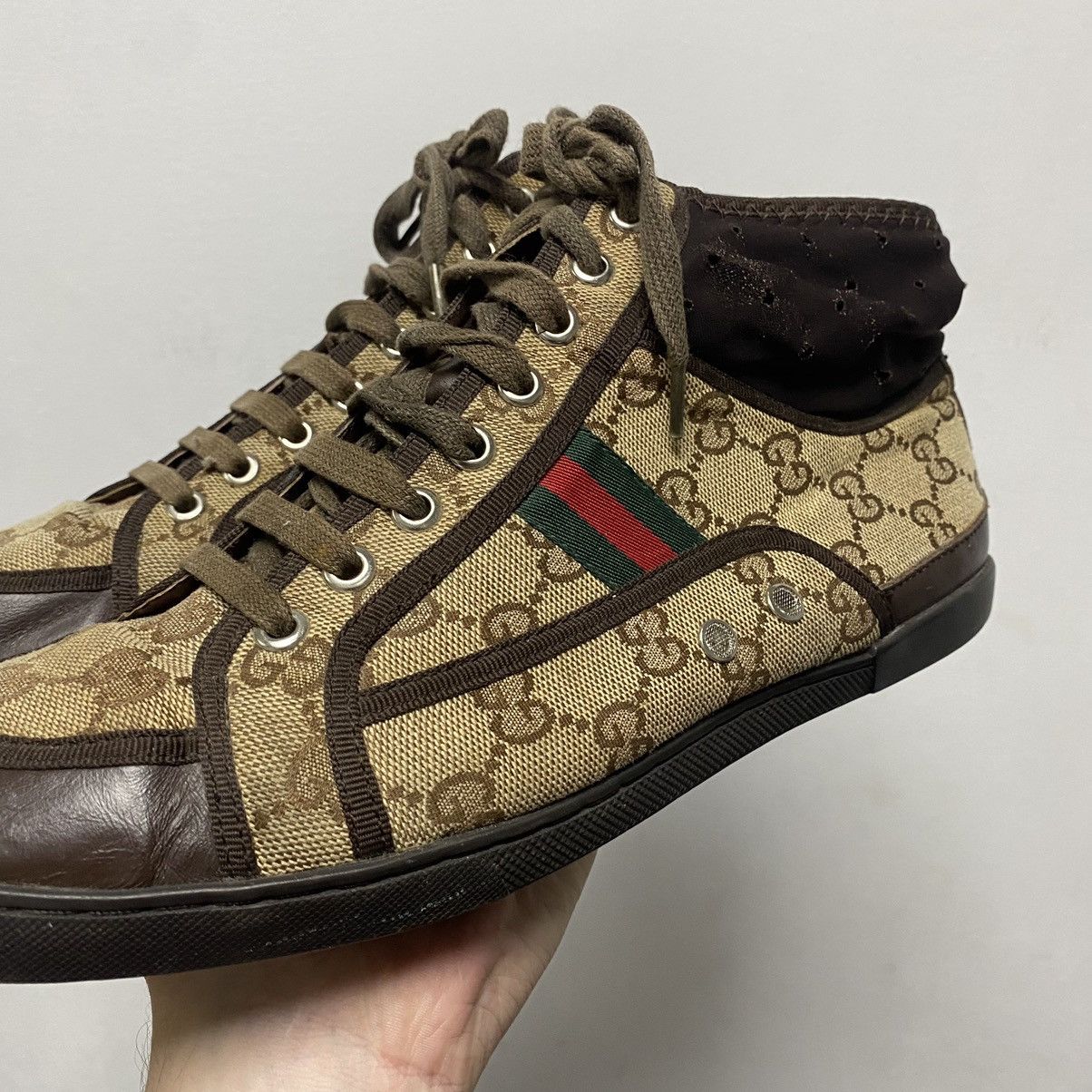 Gucci Gucci high top shoes MONOGRAM Size US 8 / EU 41 - 6 Thumbnail