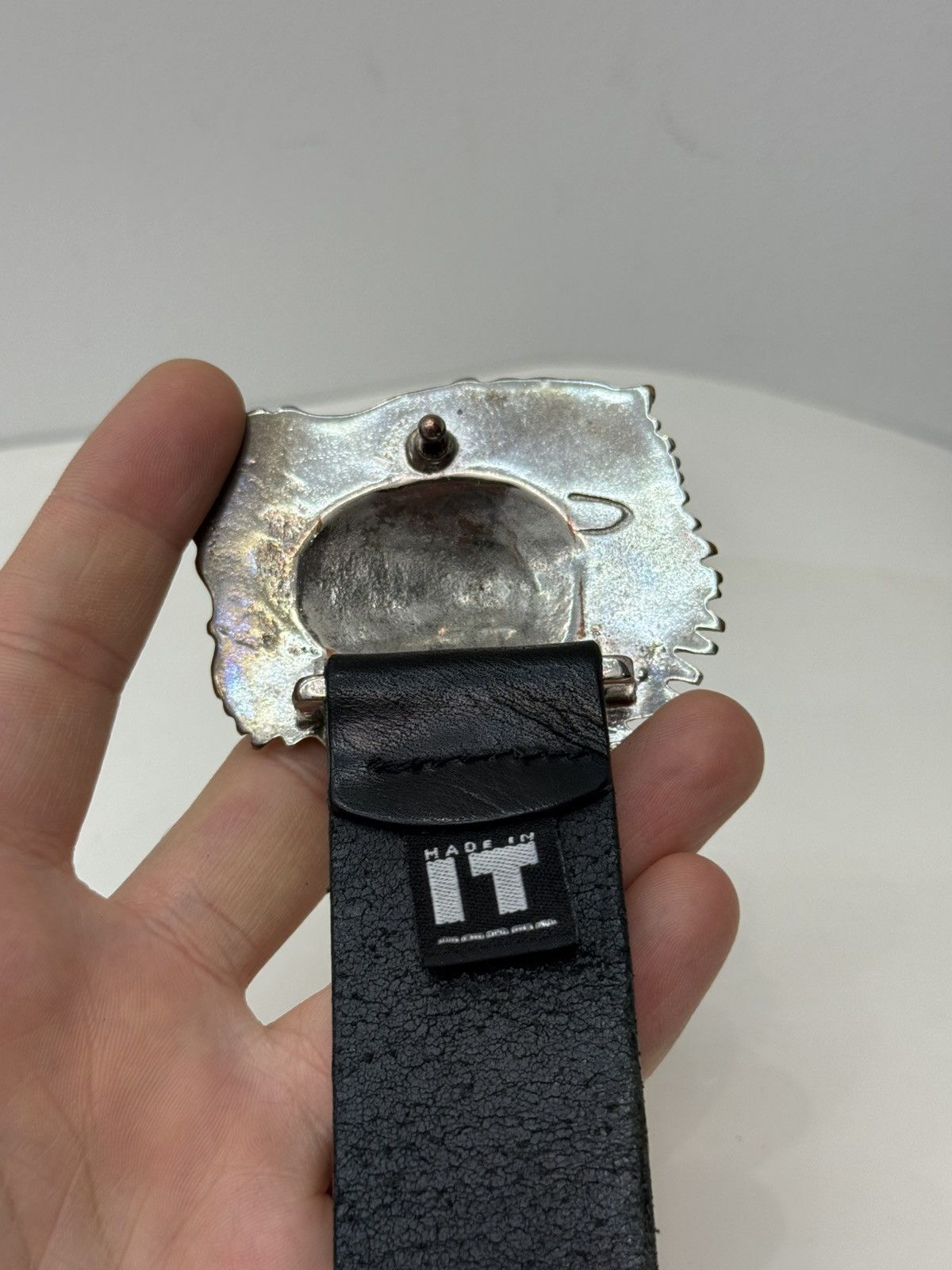 Versus Versace Versus Versace Lion Head Buckle Leather Belt Size 30 - 4 Thumbnail