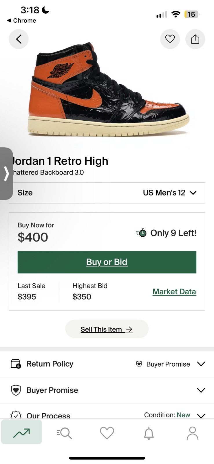 Jordan Brand Air Jordan 1 Retro High OG “Shattered Backboard 3.0” Size US 12 / EU 45 - 4 Thumbnail