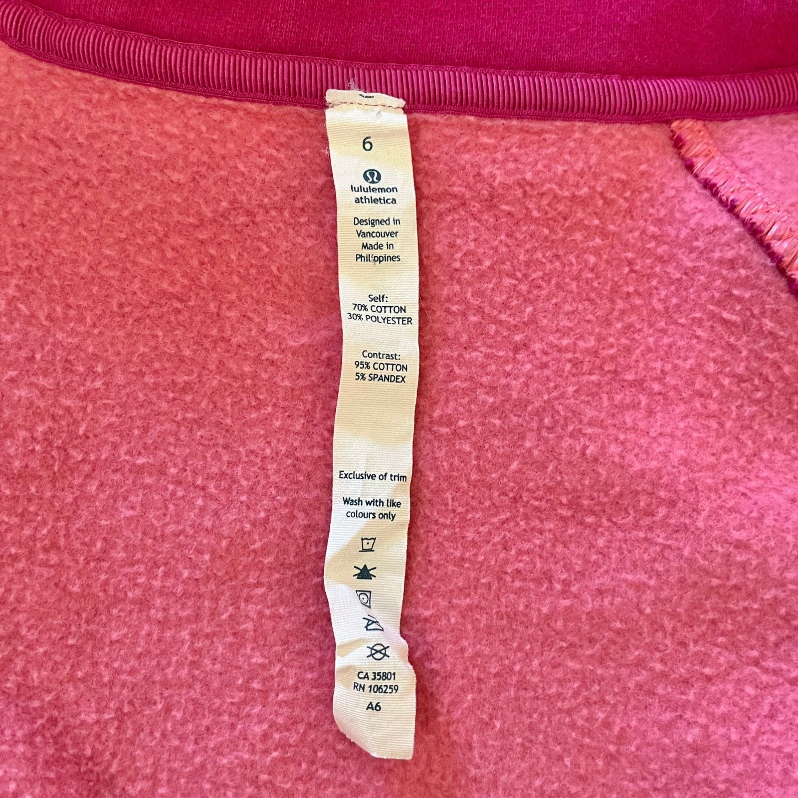 Lululemon Lululemon Calm & Cozy Raspberry / Guava Lava Jacket Size 6 Size M / US 6-8 / IT 42-44 - 4 Thumbnail