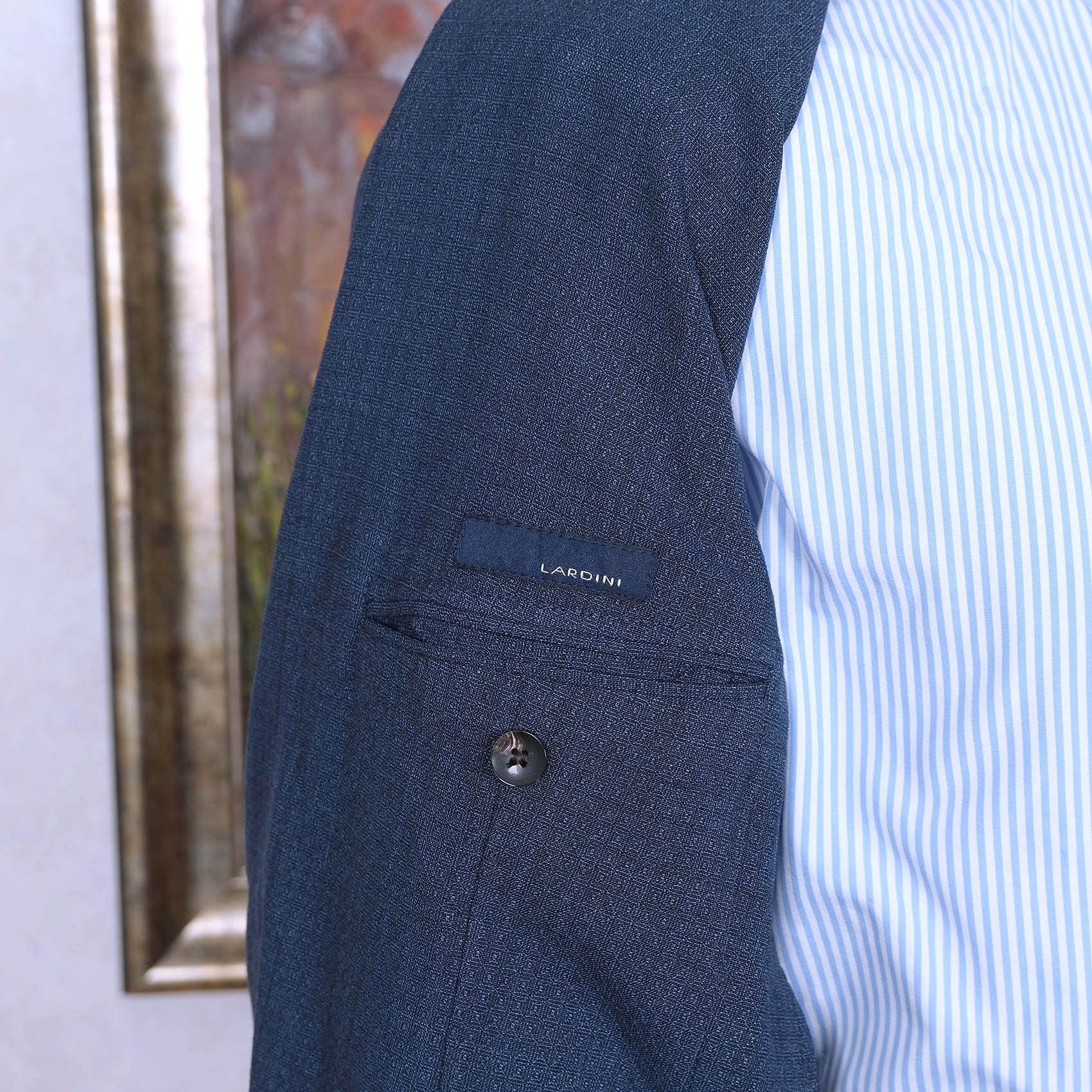 Lardini Lardini, blue suit, size 40, slim, diamond pattern Size 40R - 5 Thumbnail