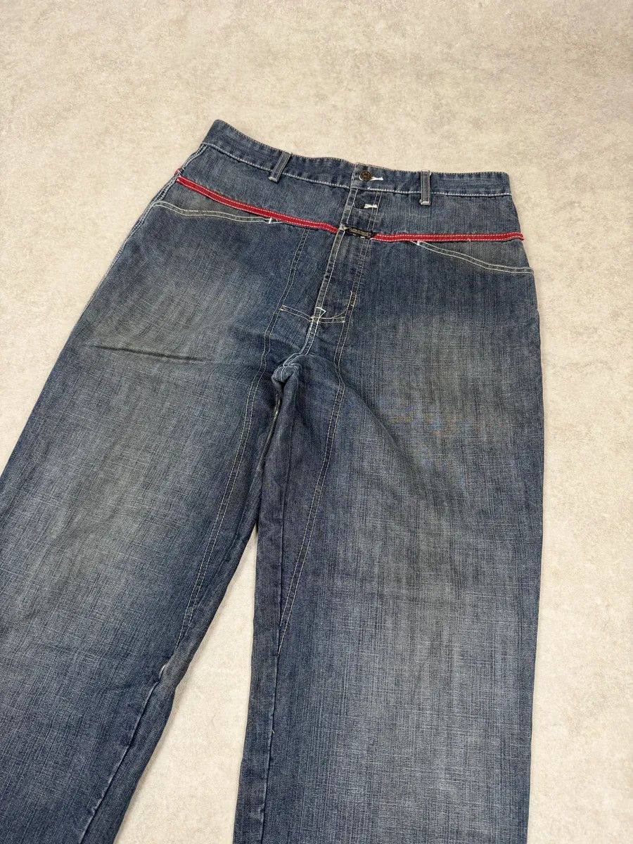 Marithe + Francois Girbaud 2000s Marithé + François Girbaud Blue Distressed Rebel Denim Jeans Size US 32 / EU 48 - 6 Thumbnail