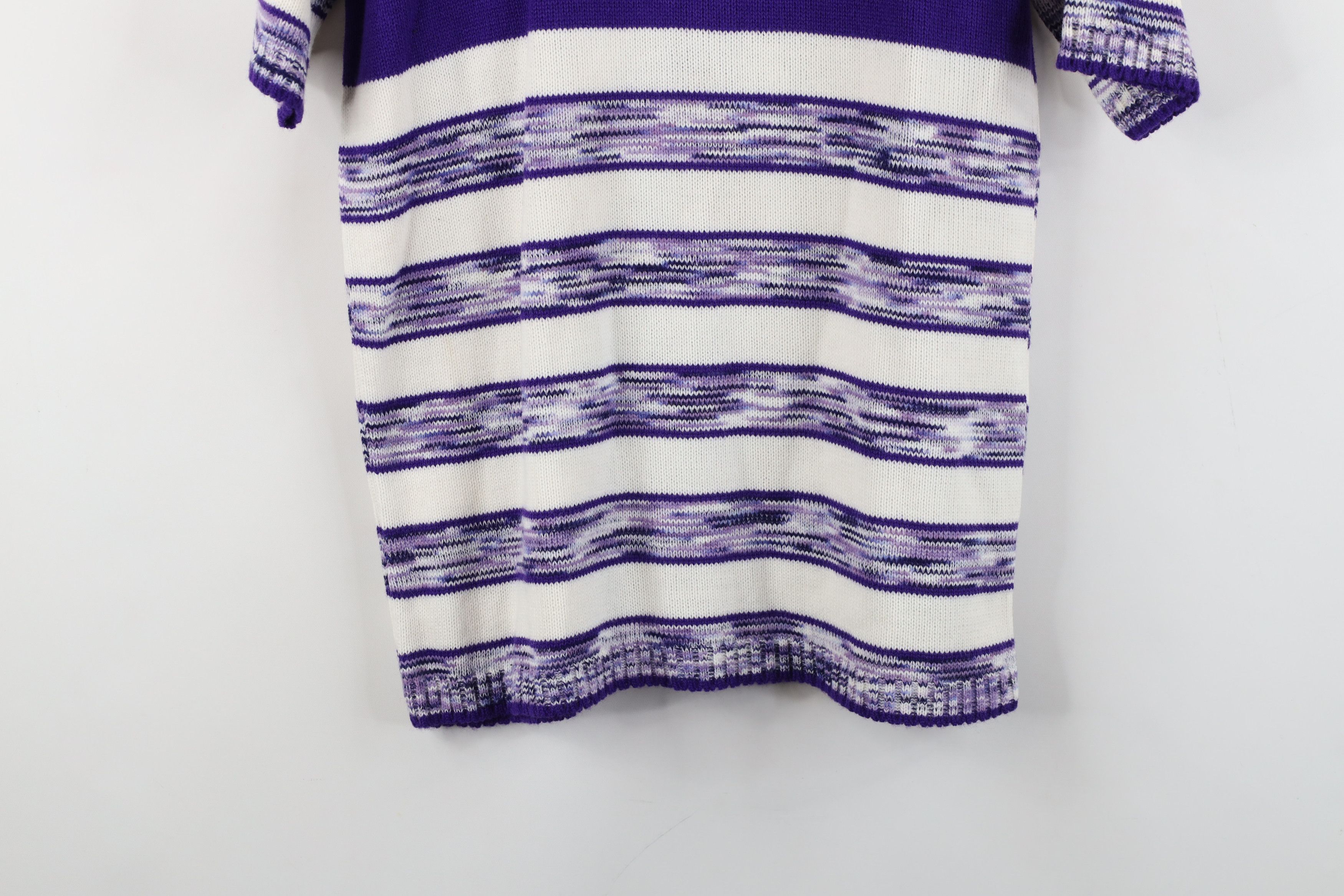 Vintage Vintage 50s 60s Button Striped Knit Short Sleeve Sweater USA Size M / US 6-8 / IT 42-44 - 9 Thumbnail