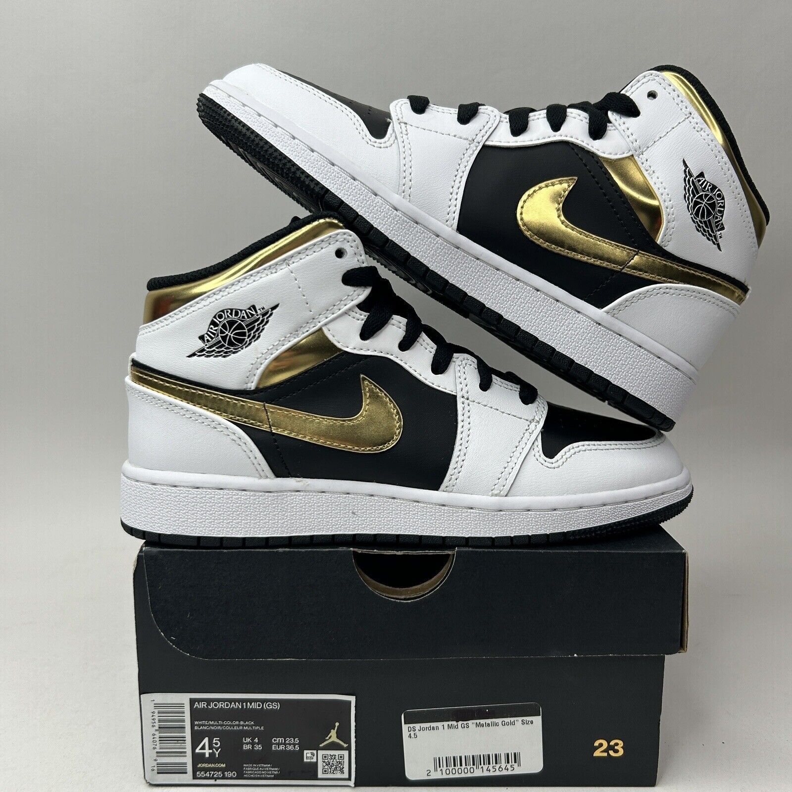 Jordan Brand Nike Shoes Air Jordan 1 Retro Mid “White Gold” 2023 Size US 6 / IT 36 - 1 Thumbnail