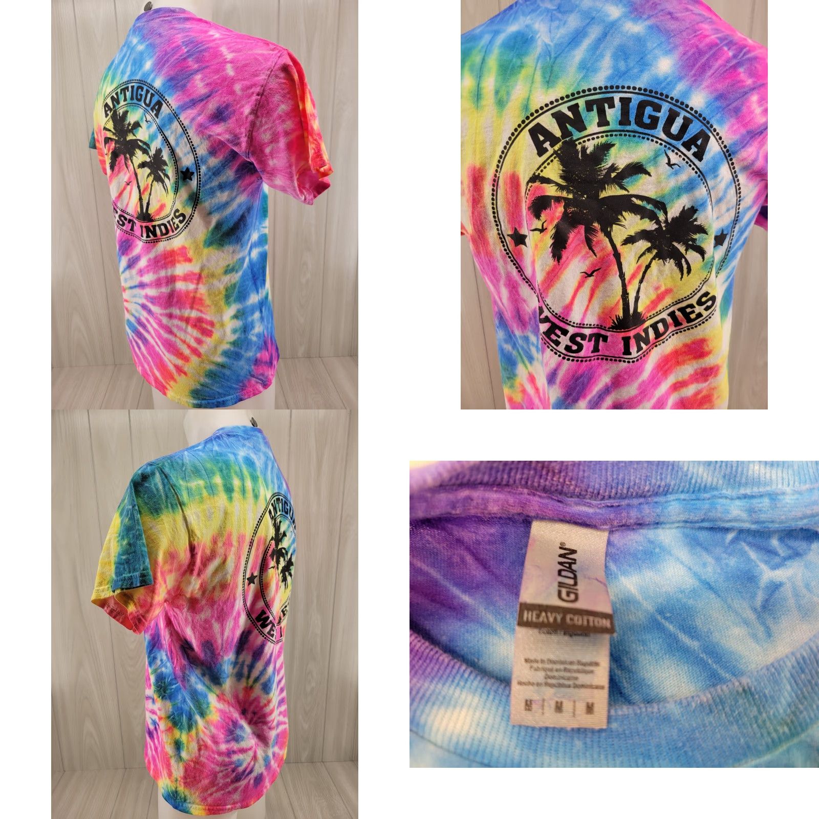 Gildan Antigua West Indies Graphic Print Tiedye Men's T-Shirt Medium Size US M / EU 48-50 / 2 - 8 Thumbnail