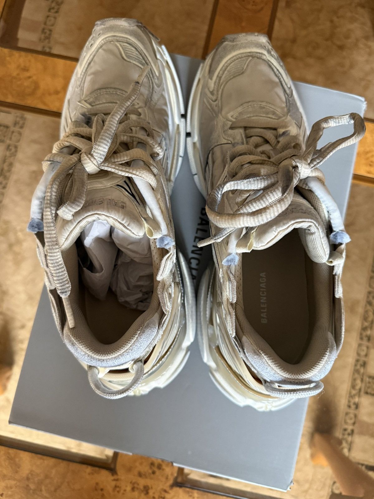 Balenciaga Balenciaga Runner Beige Size US 12 / EU 45 - 5 Thumbnail