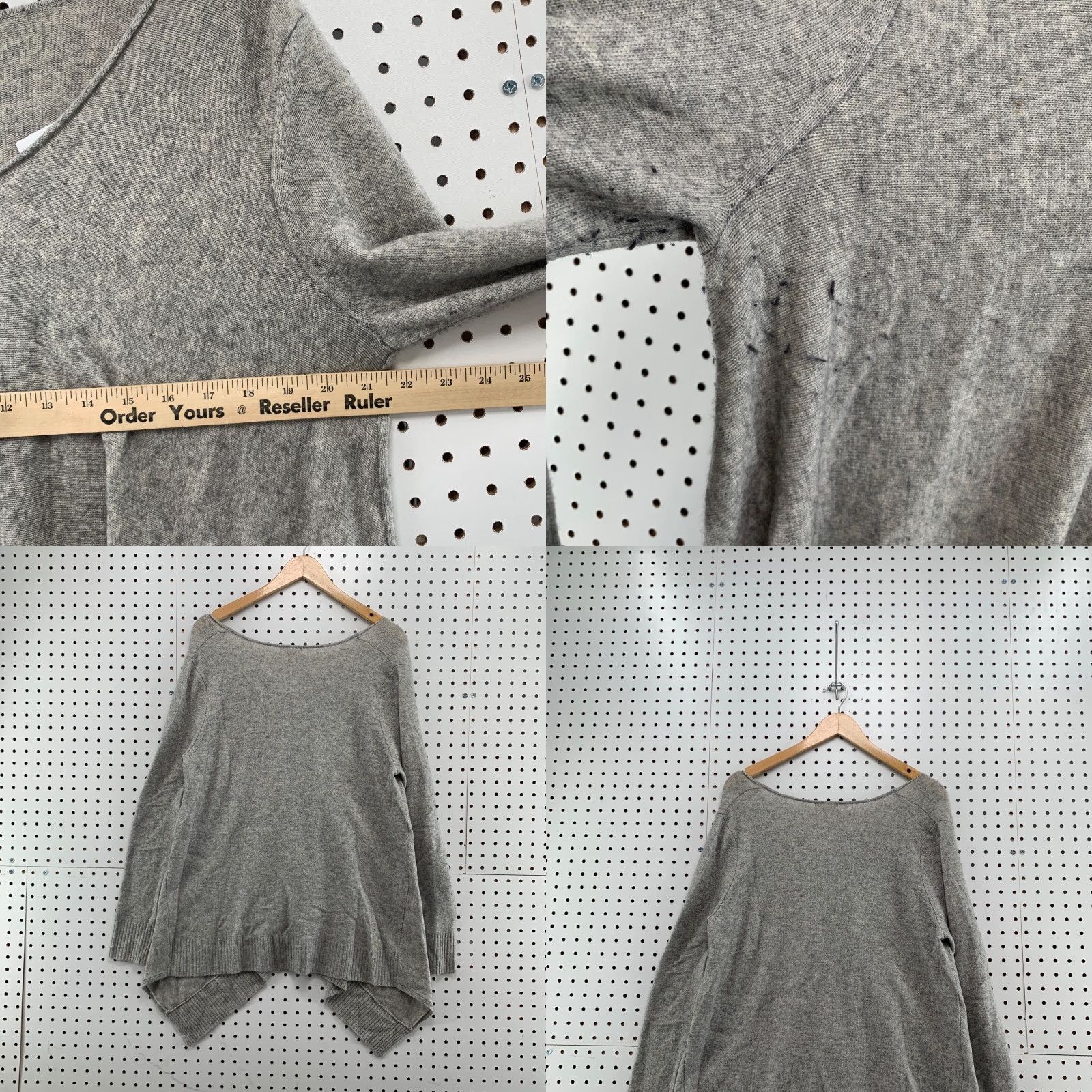 Vintage Caslon Wool Cashmere Blend Sweater Womens Size 1 Gray V-Neck Long Sleeve Size XS / US 0-2 / IT 36-38 - 9 Thumbnail