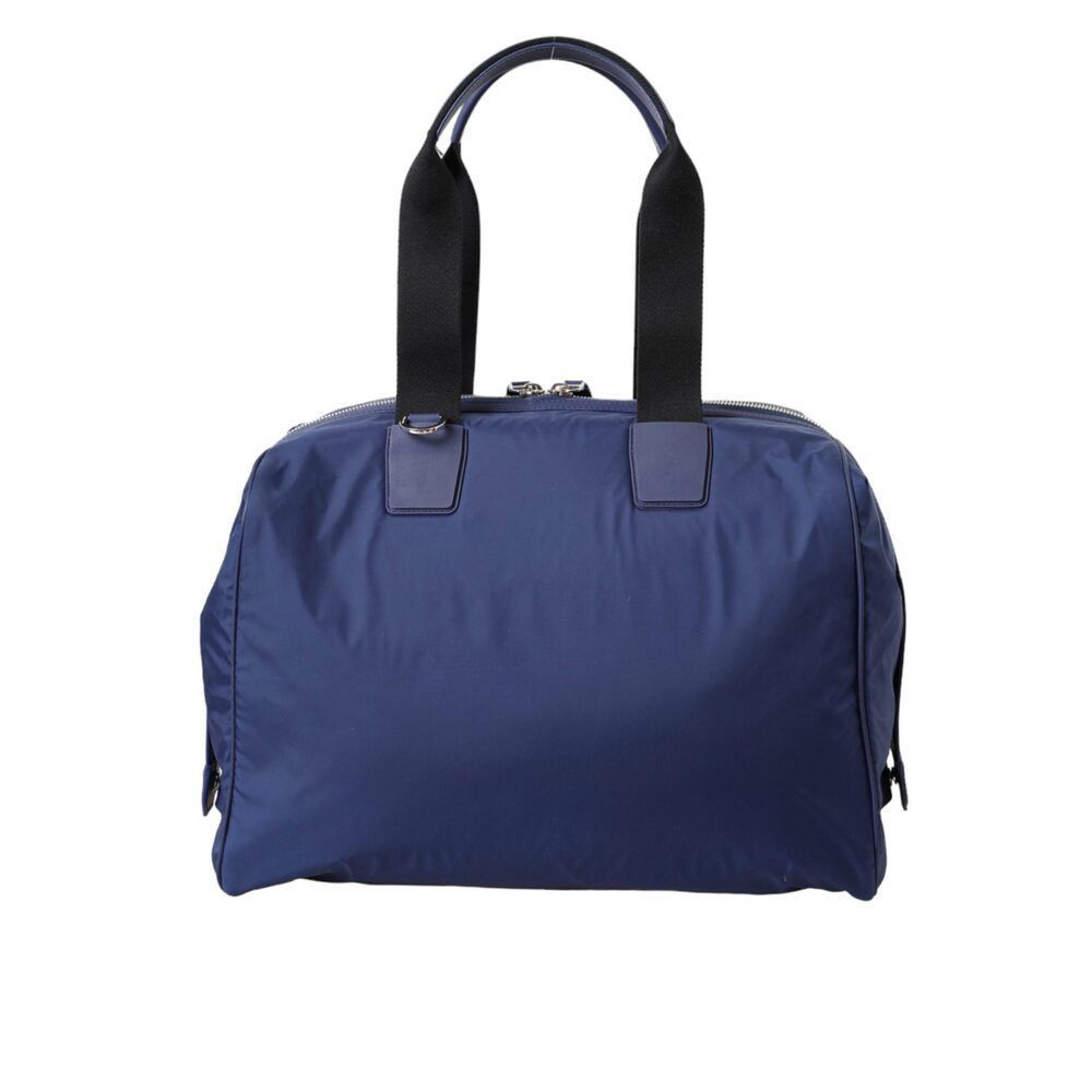 Dolce & Gabbana Dolce & Gabbana Blue Nylon Calfskin Hand Shoulder Duffel Bag Size ONE SIZE - 4 Thumbnail