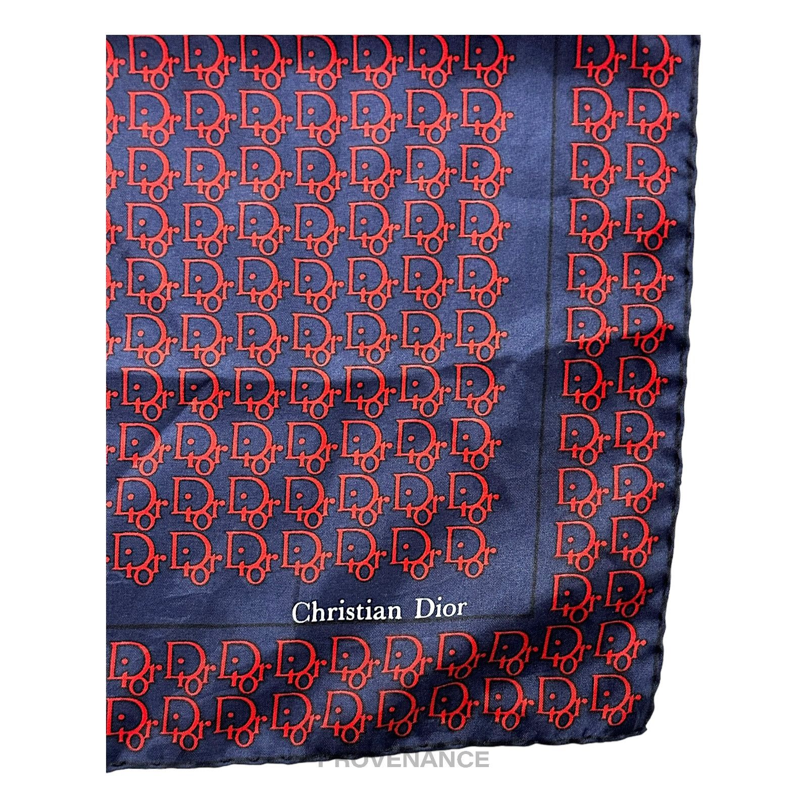 Dior 🔴 Christian Dior Trotter Monogram Silk Scarf - Navy Red Size ONE SIZE - 5 Thumbnail