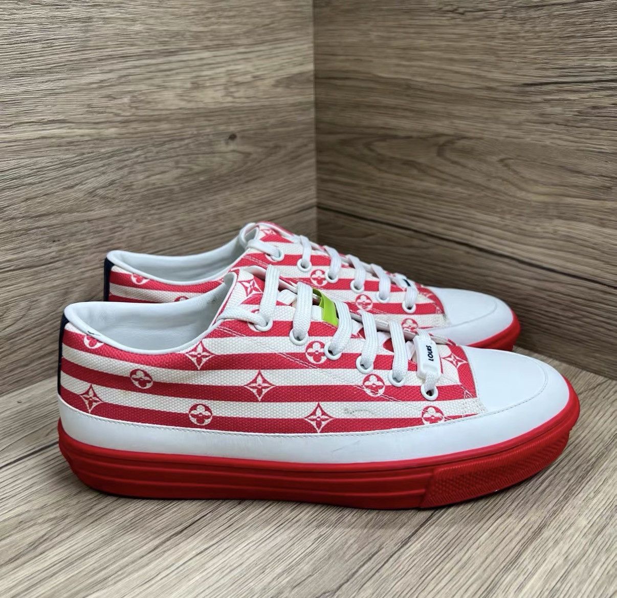 Louis Vuitton Louis Vuitton Stellar Striped Canvas Sneakers J41 Size US 9 / IT 39 - 4 Thumbnail