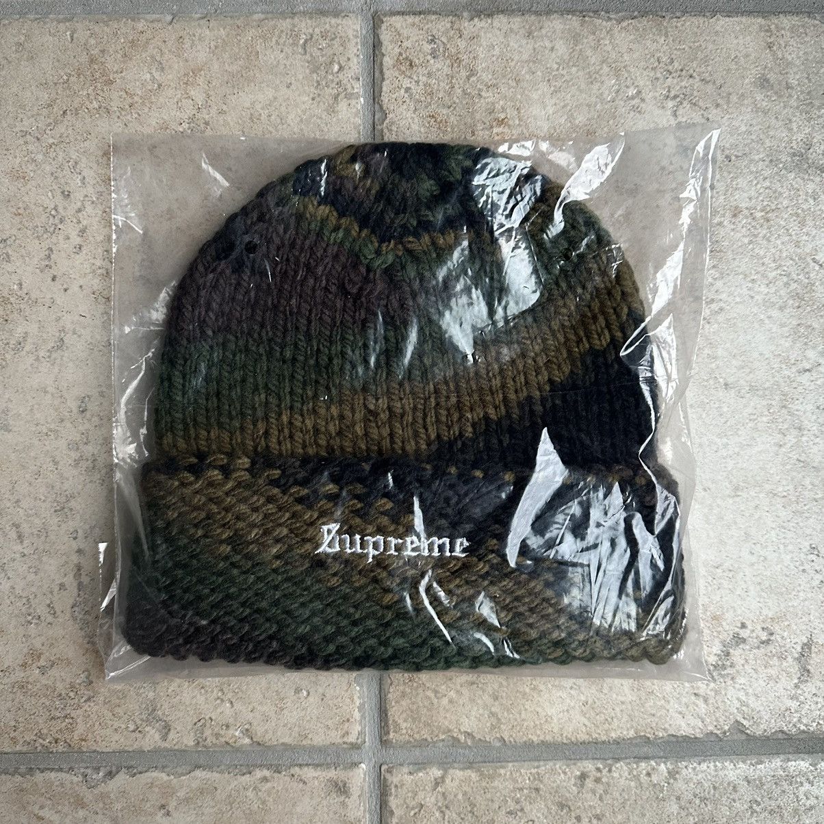 Supreme Supreme Gradient Spacedye Beanie Olive | Grailed