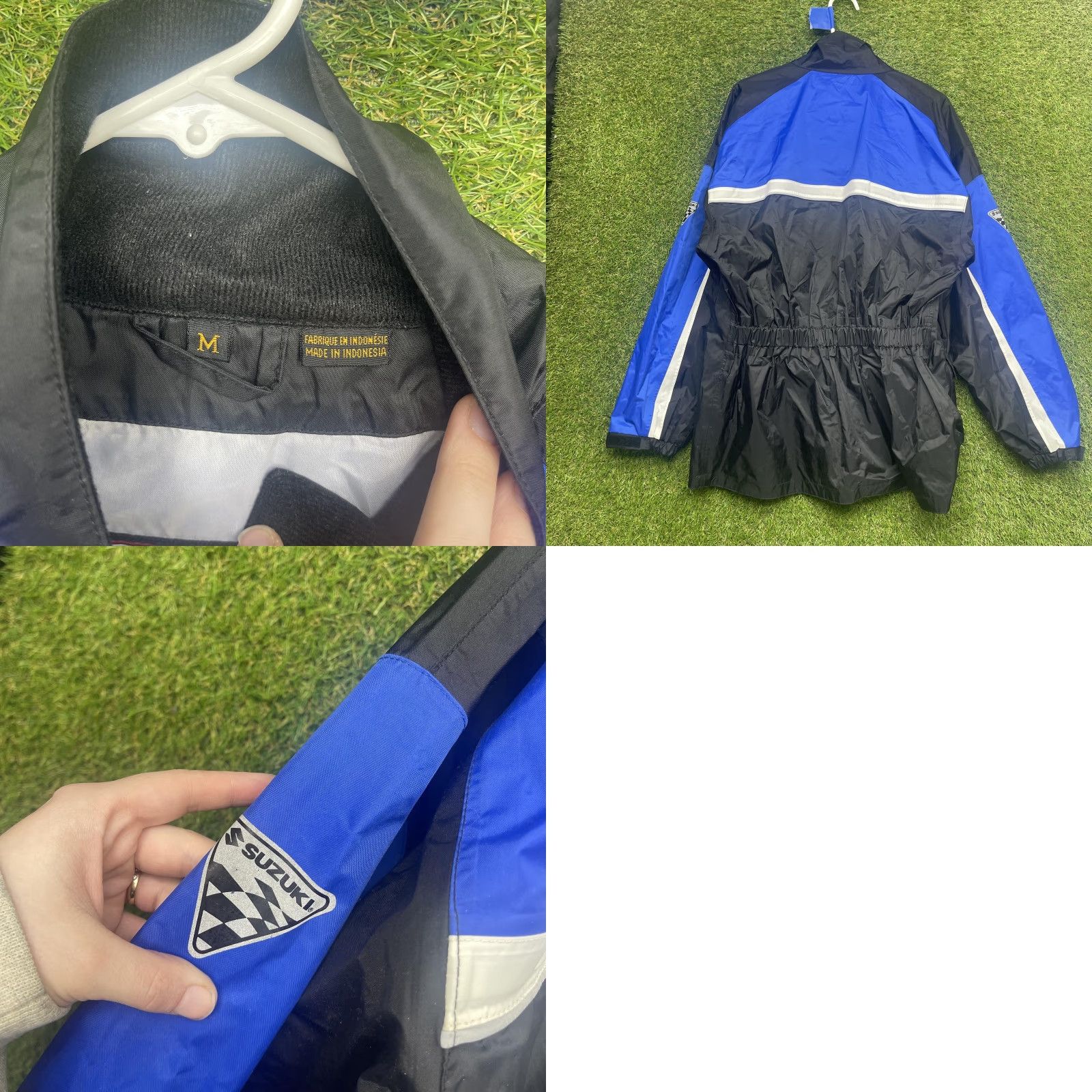 Vintage Suzuki Jacket Mens Medium Black Blue Nylon Motorcycle Riding Reflective Racing Size US M / EU 48-50 / 2 - 8 Thumbnail