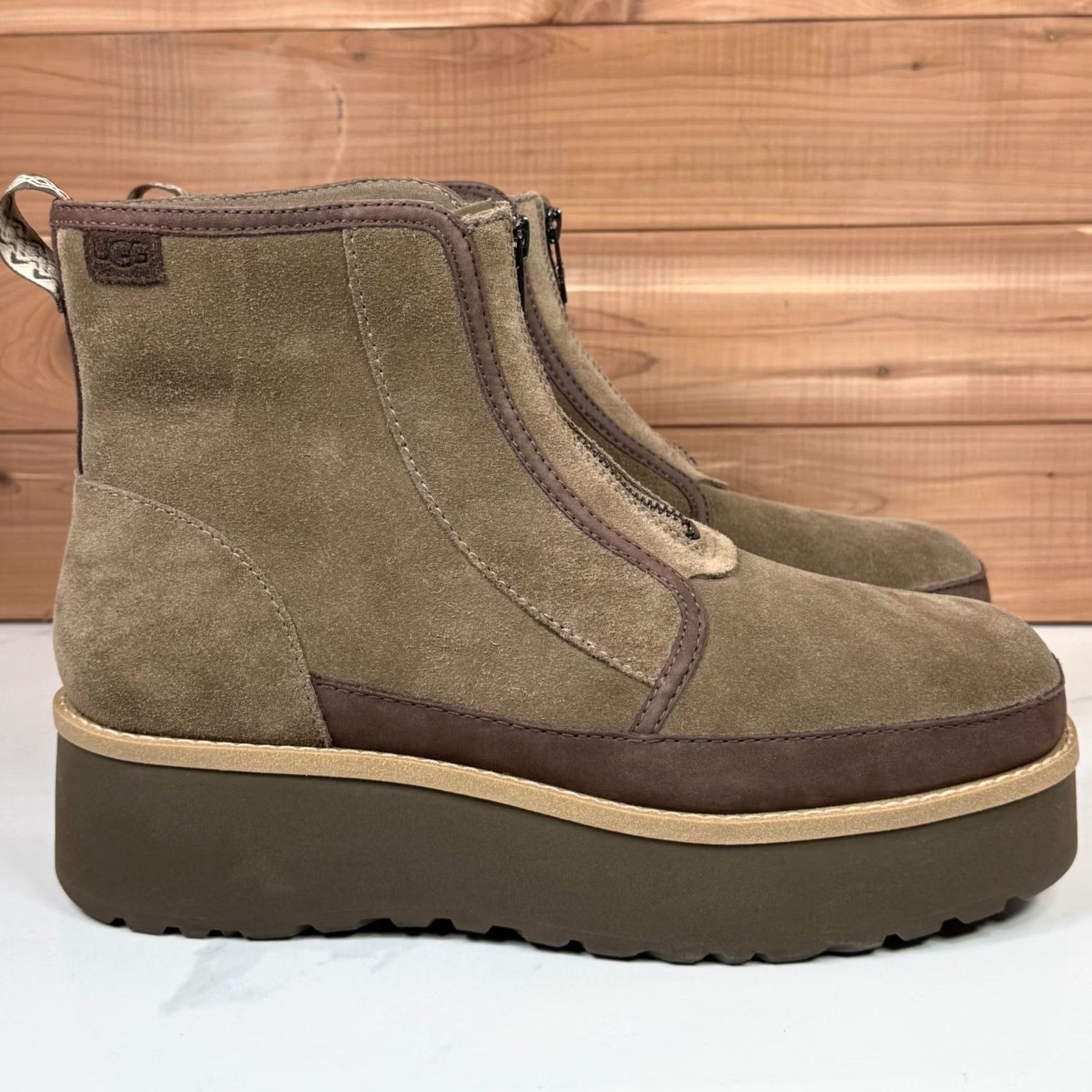 Ugg UGG Women Cityfunc Zip Water-Resistant Platform Bootie Hickory Suede Size 12 Boots Women Size US 12 / IT 42 - 6 Thumbnail