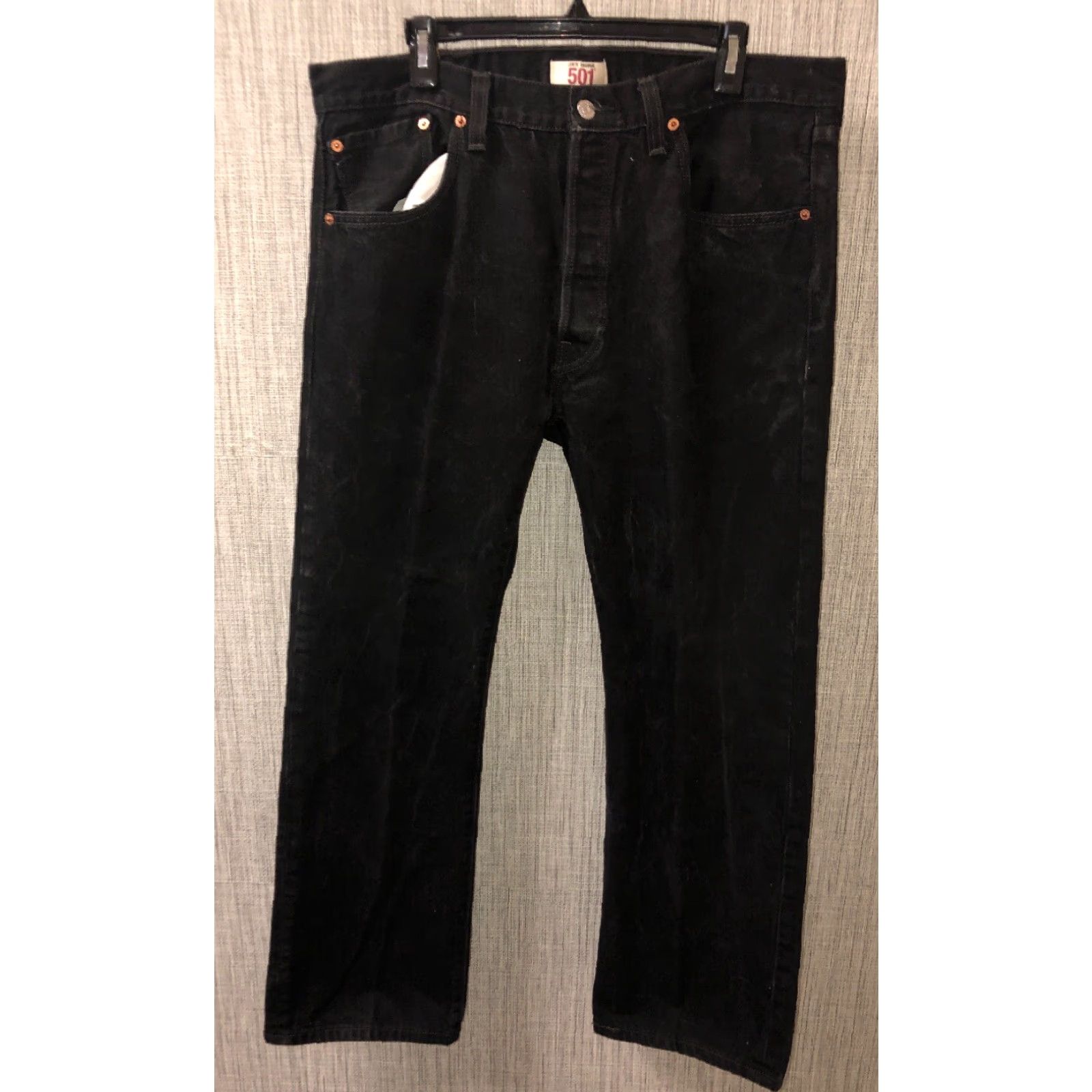 Levi's VINTAGE Levi's Men's Jeans 501 Straight Leg 38x30 Black Classic Mid Rise Button-Fly Size US 38 / EU 54 - 2 Thumbnail