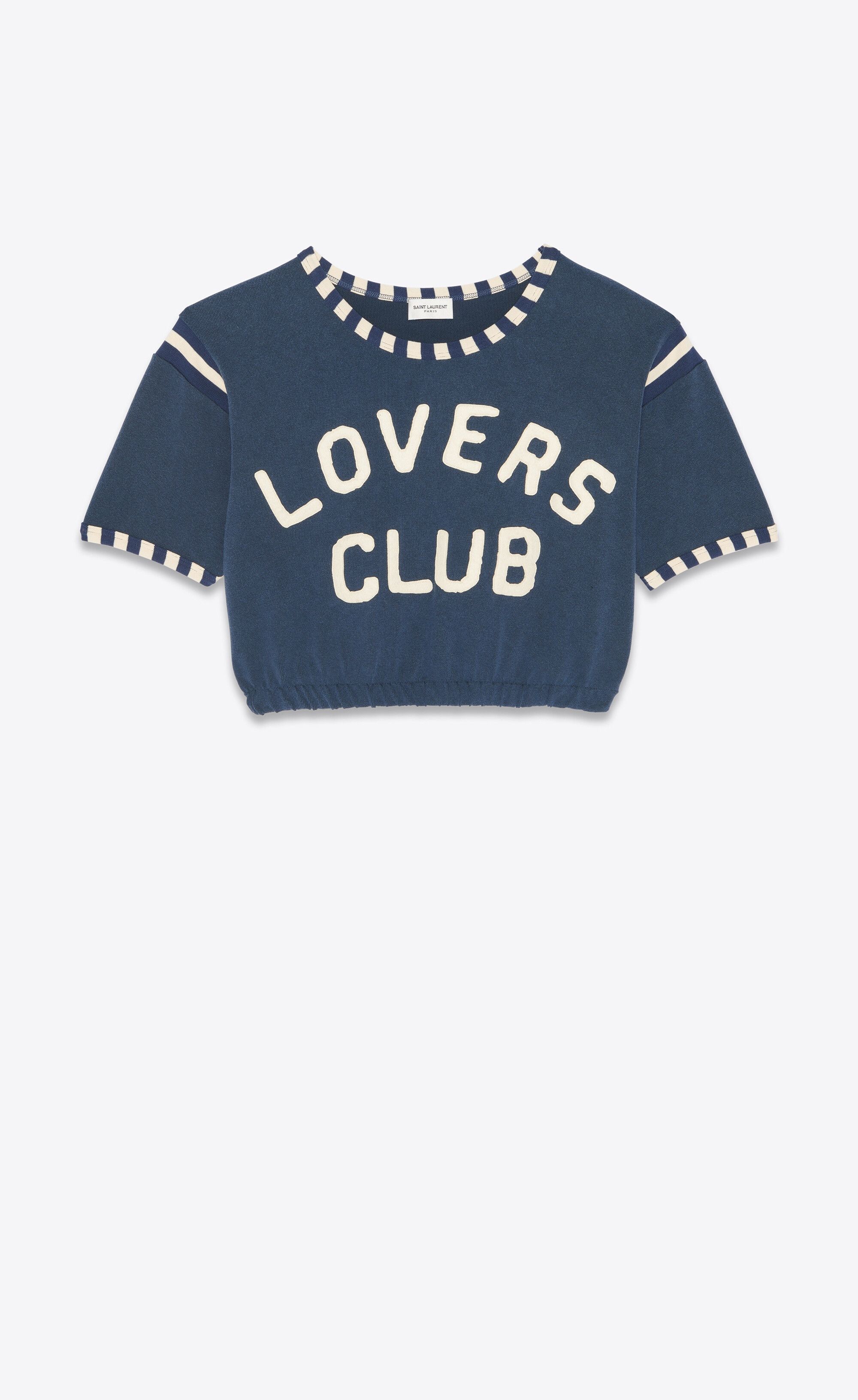 Saint Laurent Paris o1s1wg110325 688039 "Lovers Club" T-Shirt in Blue/White Size US XL / EU 56 / 4 - 1 Thumbnail