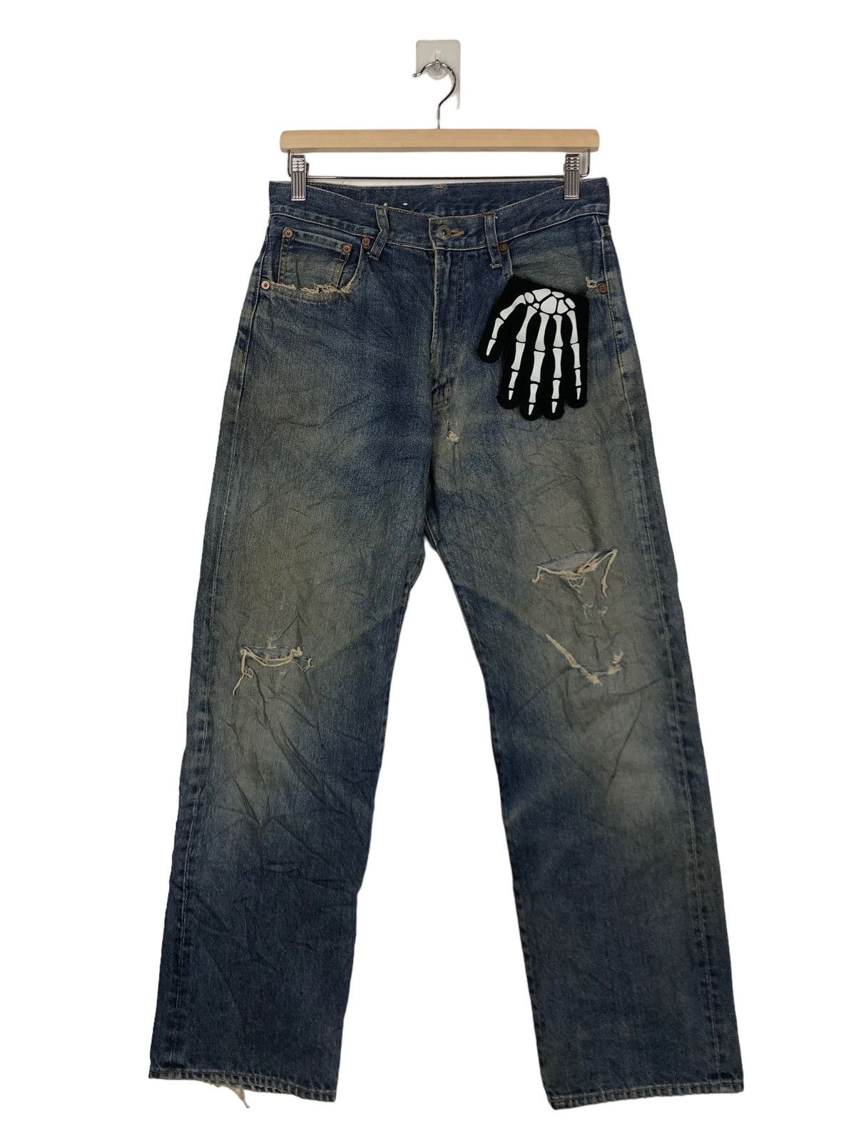 Japanese Brand 🔥90’s Rare Distressed Denim Jeans Warehouse Issey Miyake Size US 28 / EU 44 - 1 Thumbnail