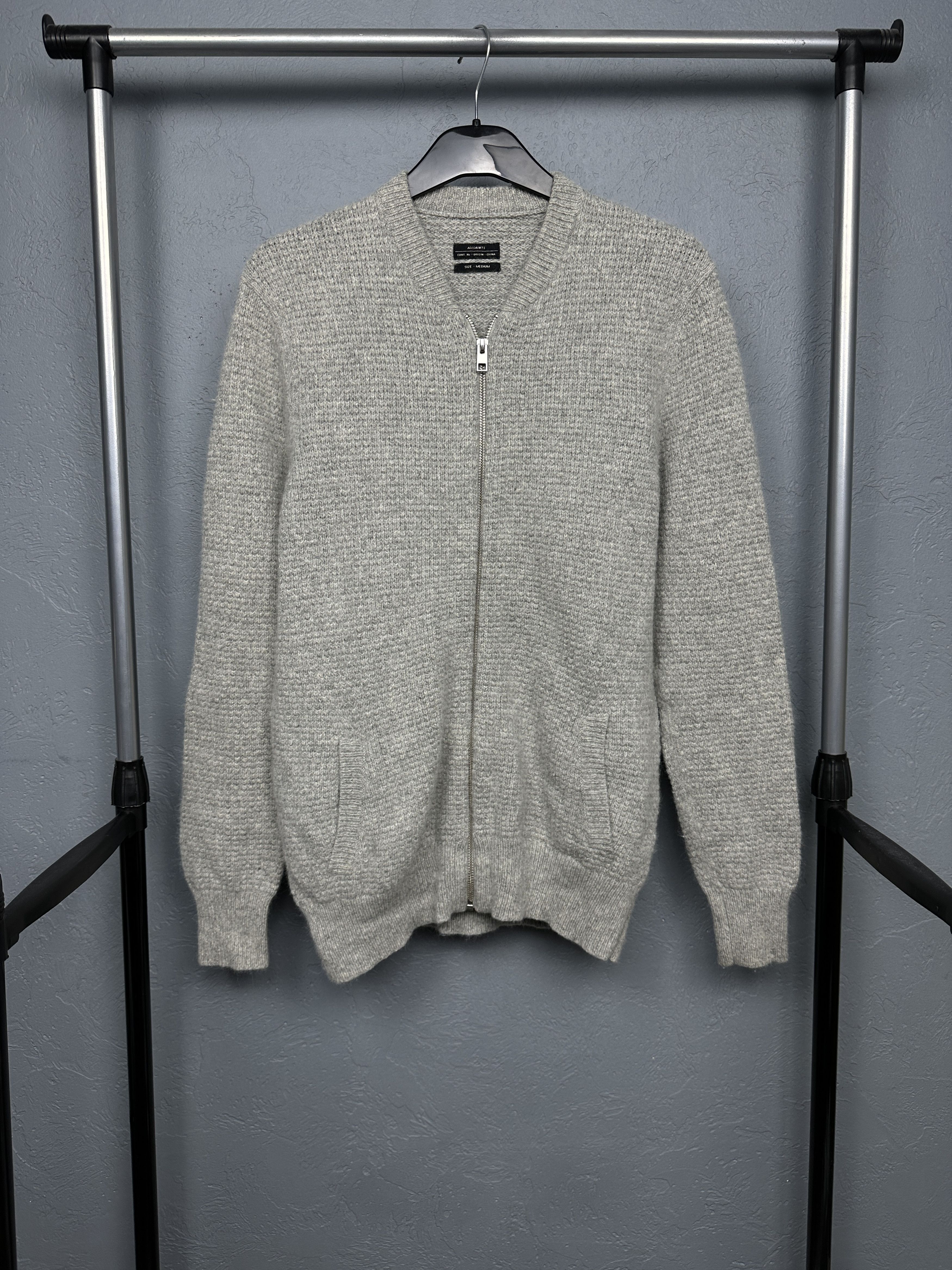 Allsaints AllSaints Mens Lloyd Knitted Wool Knit Bomber Sweater Size US M / EU 48-50 / 2 - 1 Thumbnail