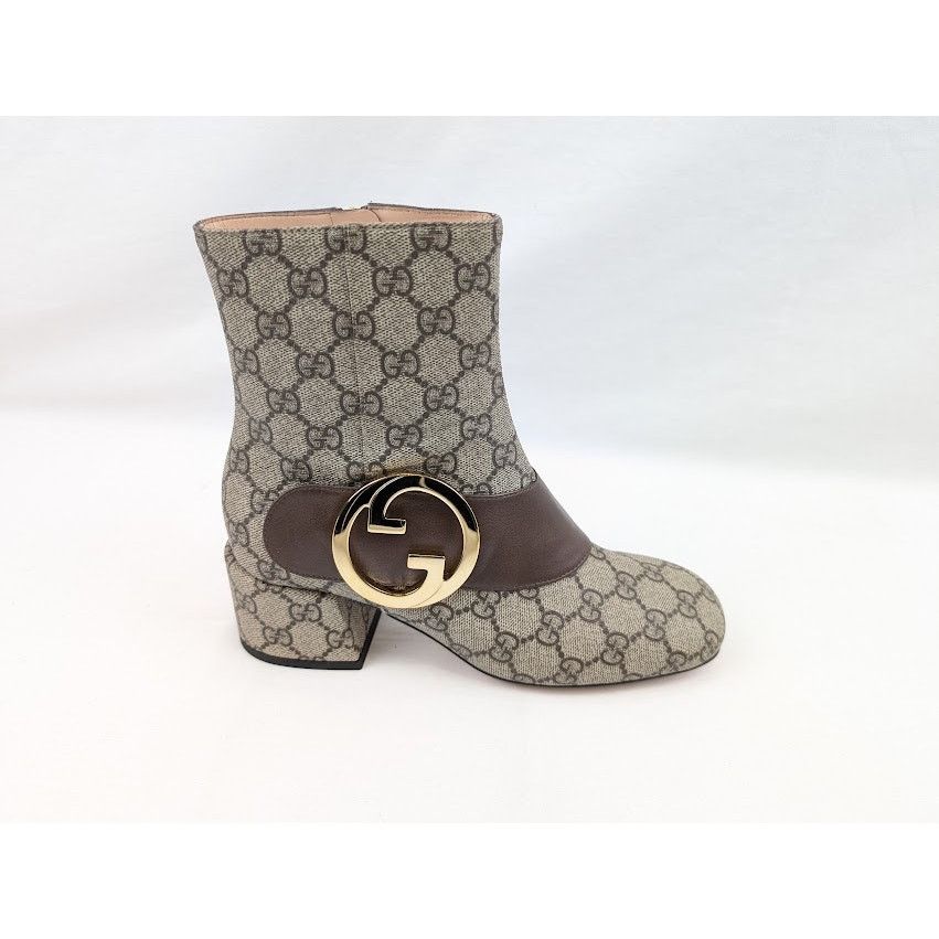 Gucci o1rshd1 T GG Supreme Malaga Kid Boots in Beige Ebony/N.Acero Size US 6.5 / IT 36.5 - 1 Thumbnail