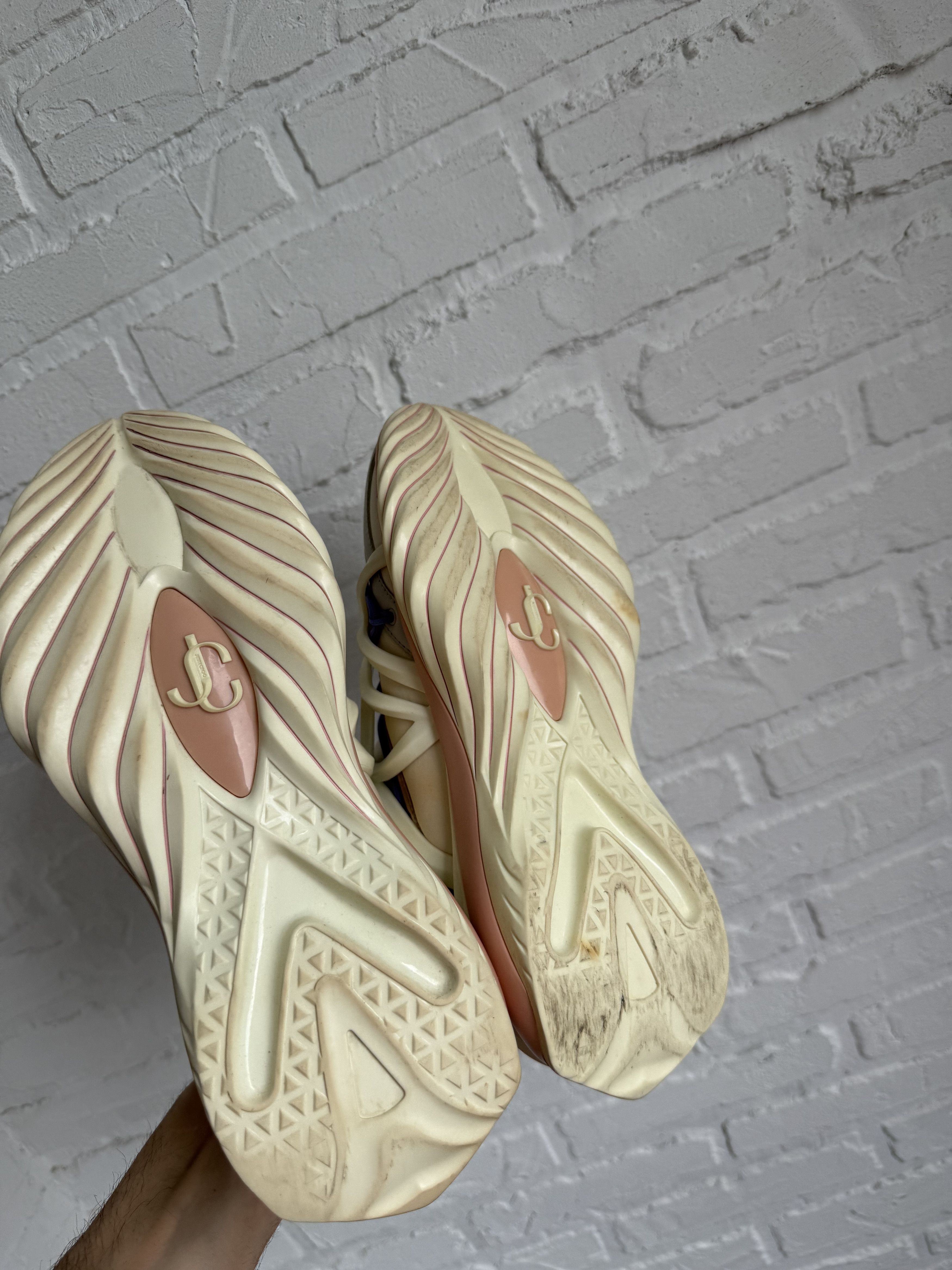 Jimmy Choo Jimmy Choo Cosmos Sneakers Pastel Cream Pink Futuristic Size US 6 / IT 36 - 20 Thumbnail