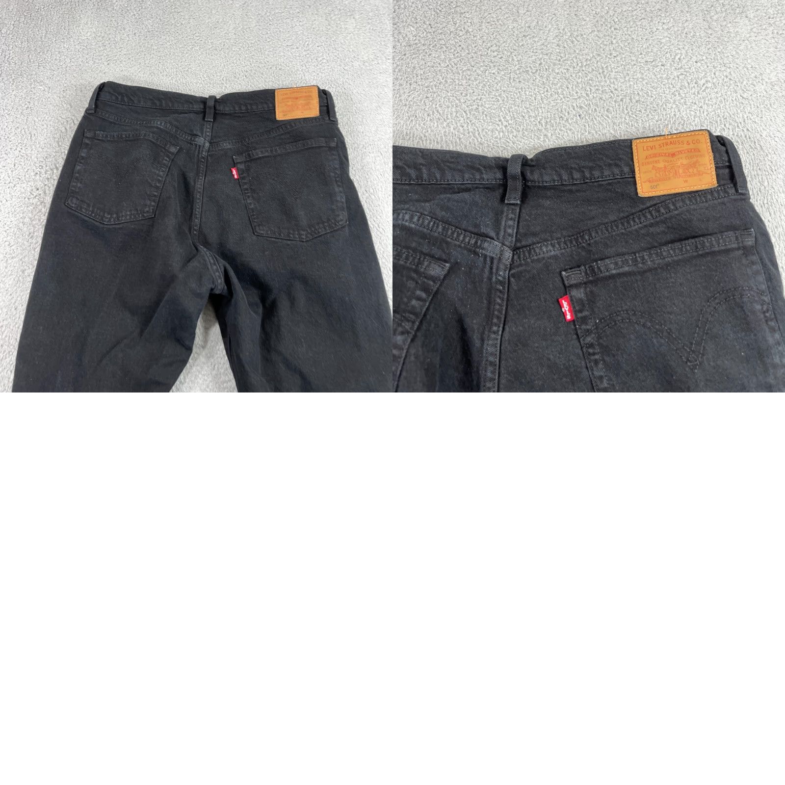Levi's VINTAGE Levi's 501 Jeans Women Slim 32x28 Denim Black Wash Straight Jeans Girls Womens Size 24" / US 00 / IT 34 - 9 Thumbnail