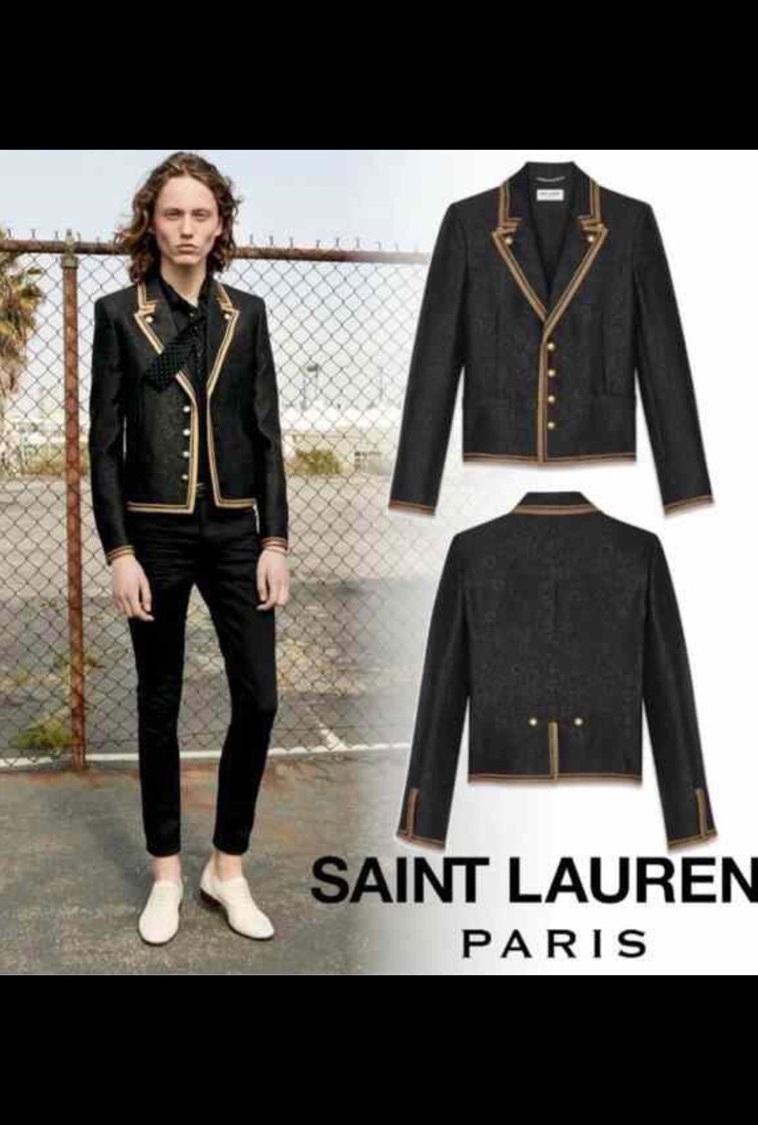 Saint Laurent Paris Saint Laurent Paris 20SS Court Floral Gold Thread Jacquard Size US M / EU 48-50 / 2 - 9 Thumbnail