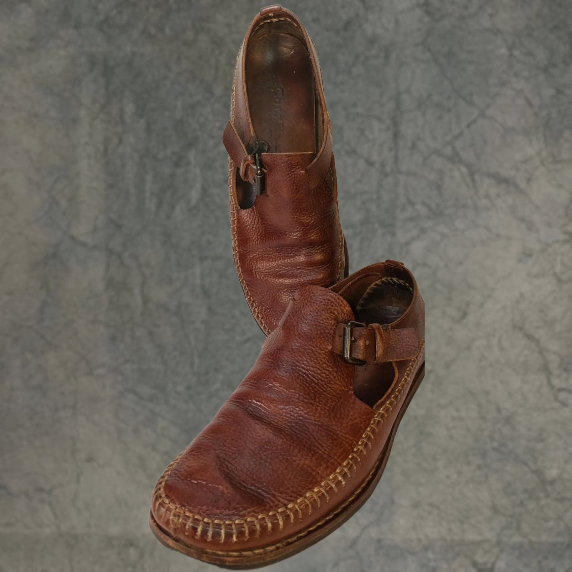 Cole Haan Cole Haan Hand Sewn Flats Loafer Mens 8.5M Brown Leather Buckle, Brass, Flat, Pre-owned, Vintage Style Size US 9 / EU 42 - 1 Thumbnail
