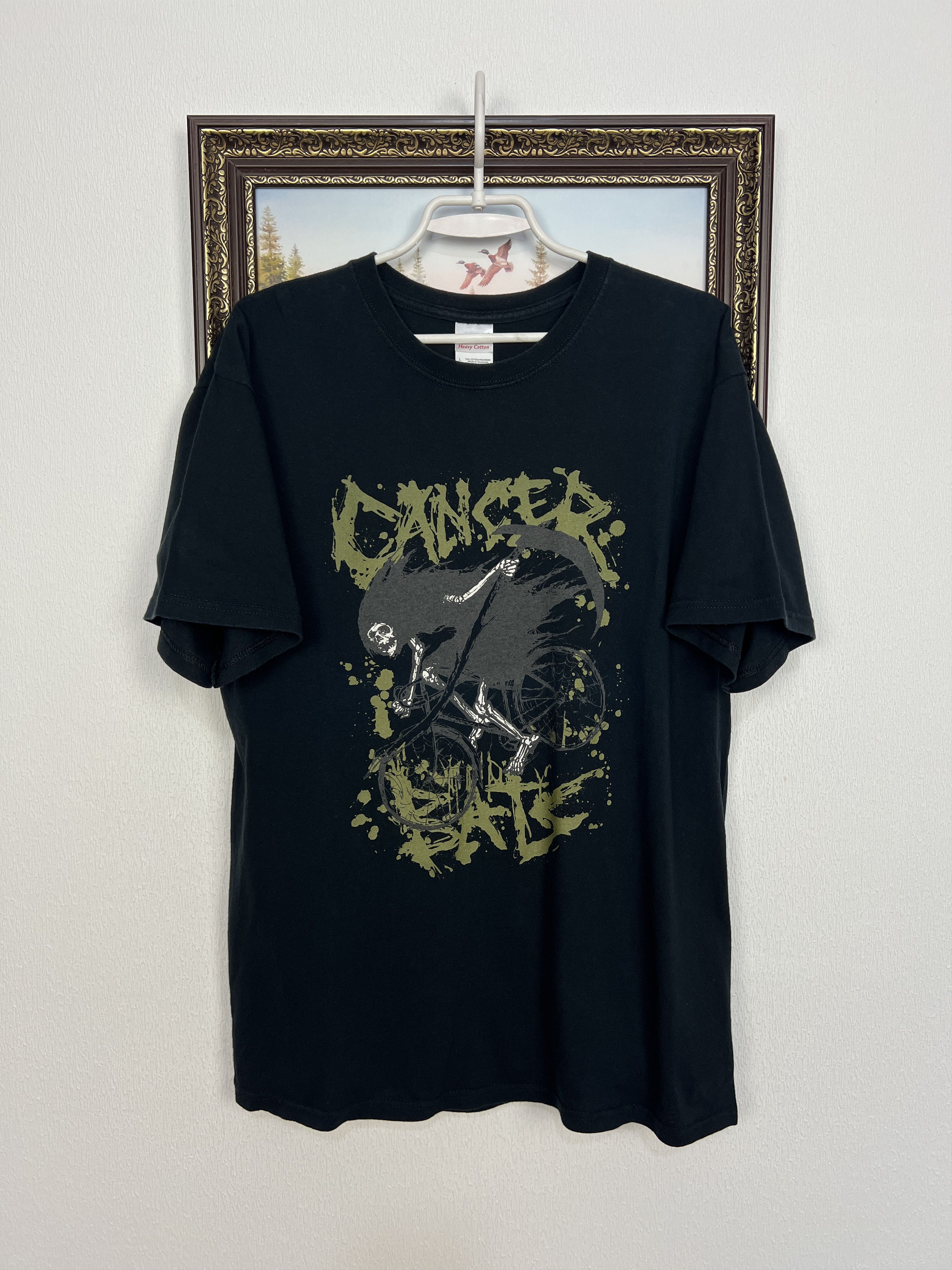 Vintage Cancer Bats Black Metal Bicycle Over Print Tee Shirt Rare Size US L / EU 52-54 / 3 - 1 Thumbnail